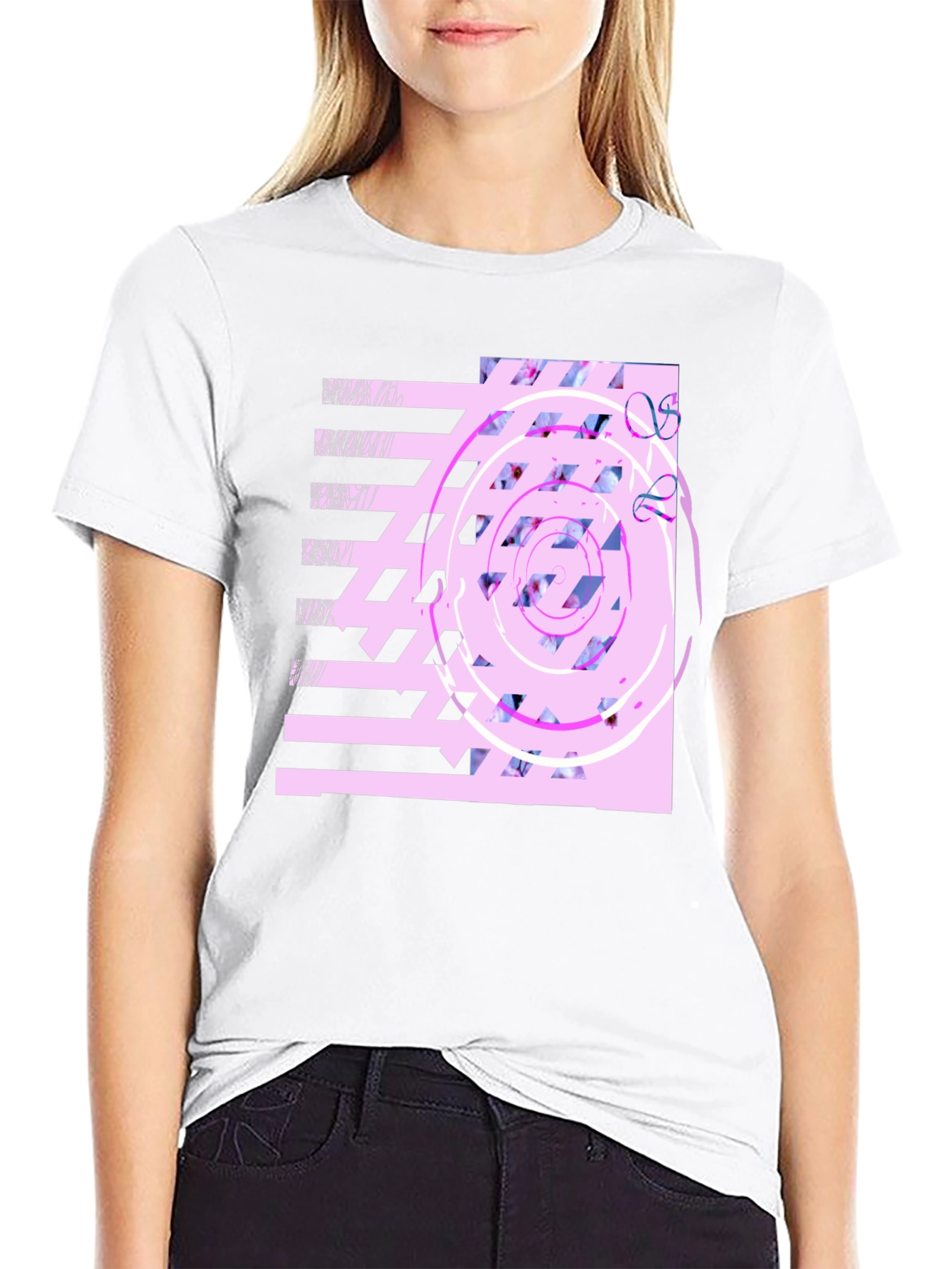 Abstract Graphic Print Black T-Shirt