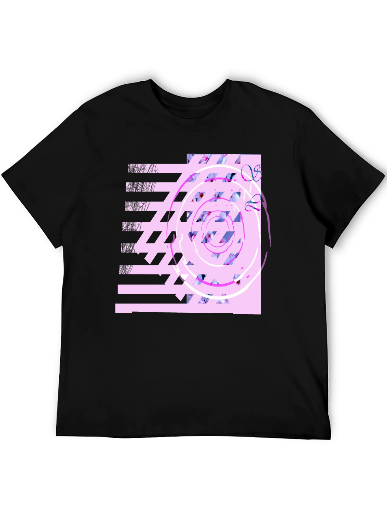 Abstract Graphic Print Black T-Shirt