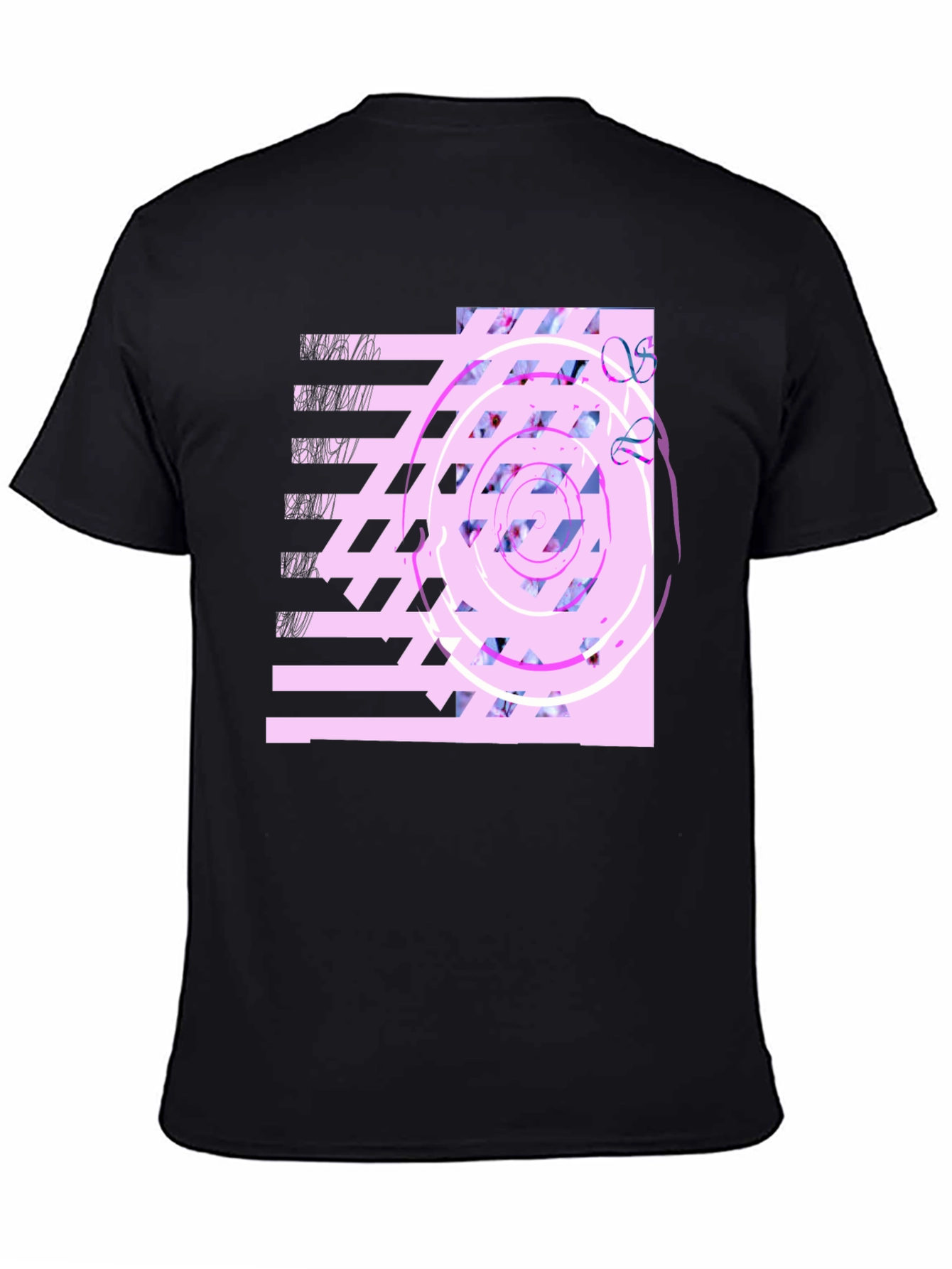 Abstract Graphic Print Black T-Shirt