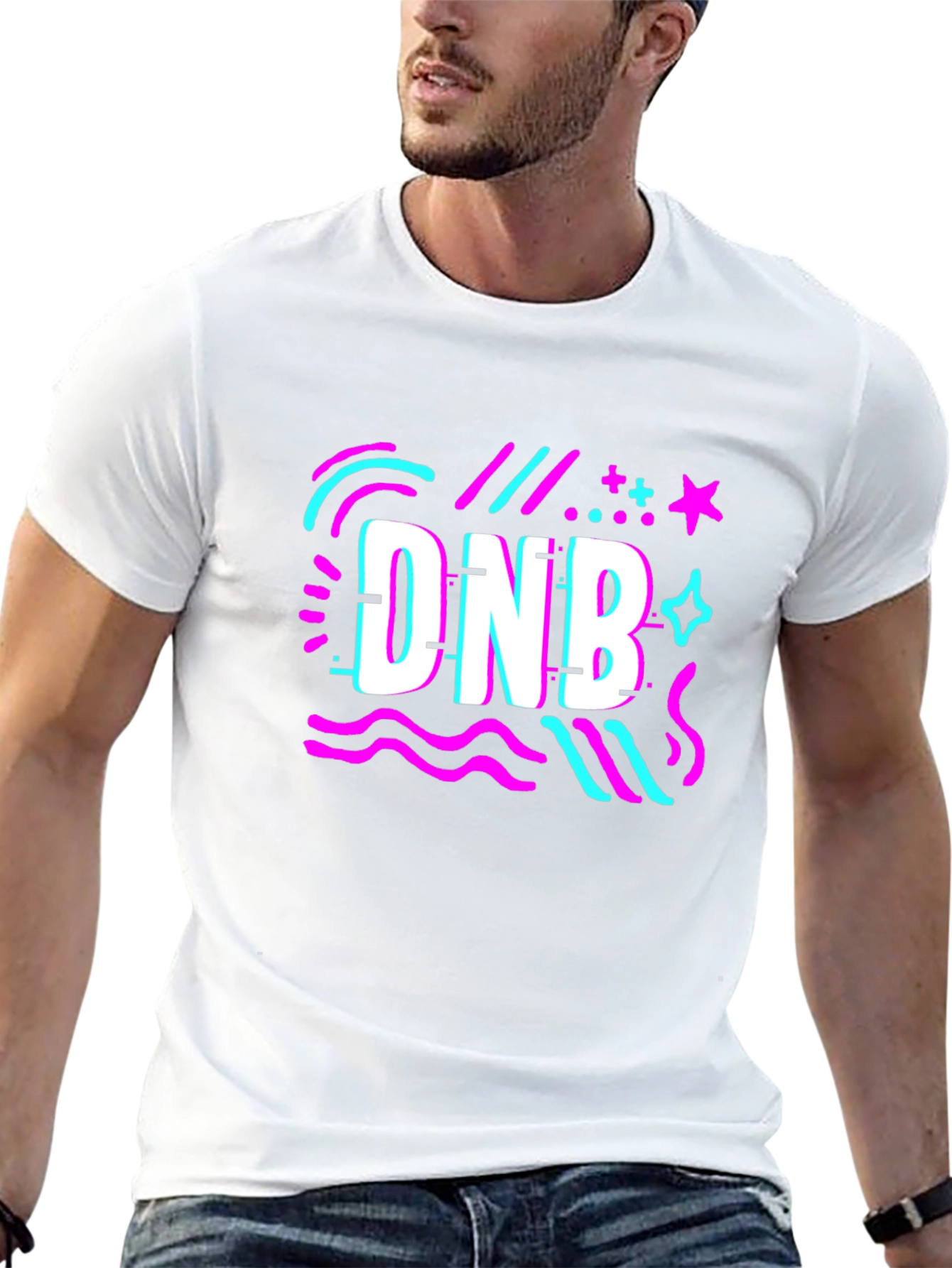 DNB Glitch Style Black T-Shirt