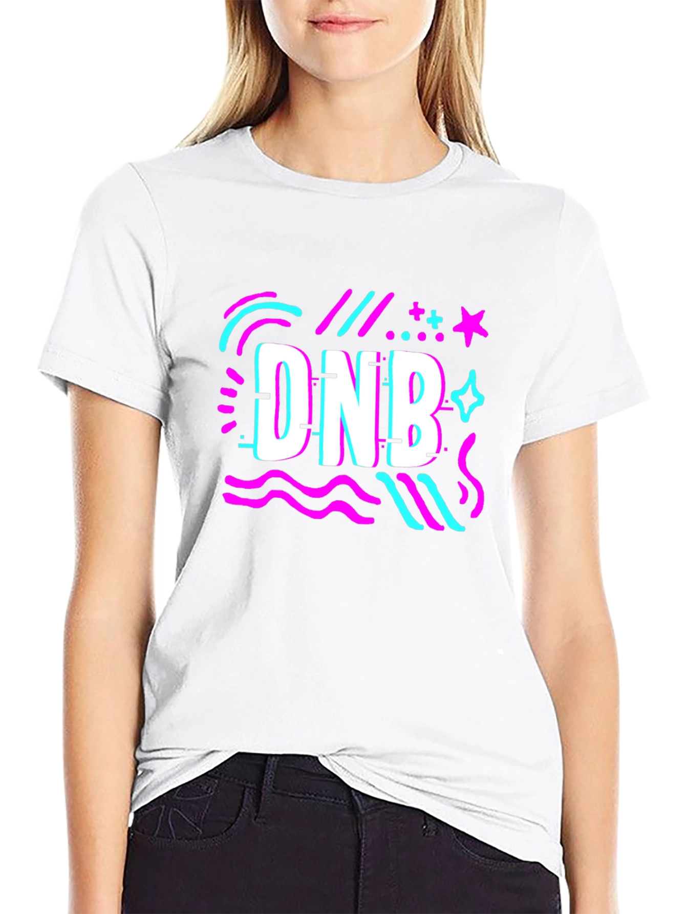 DNB Glitch Style Black T-Shirt