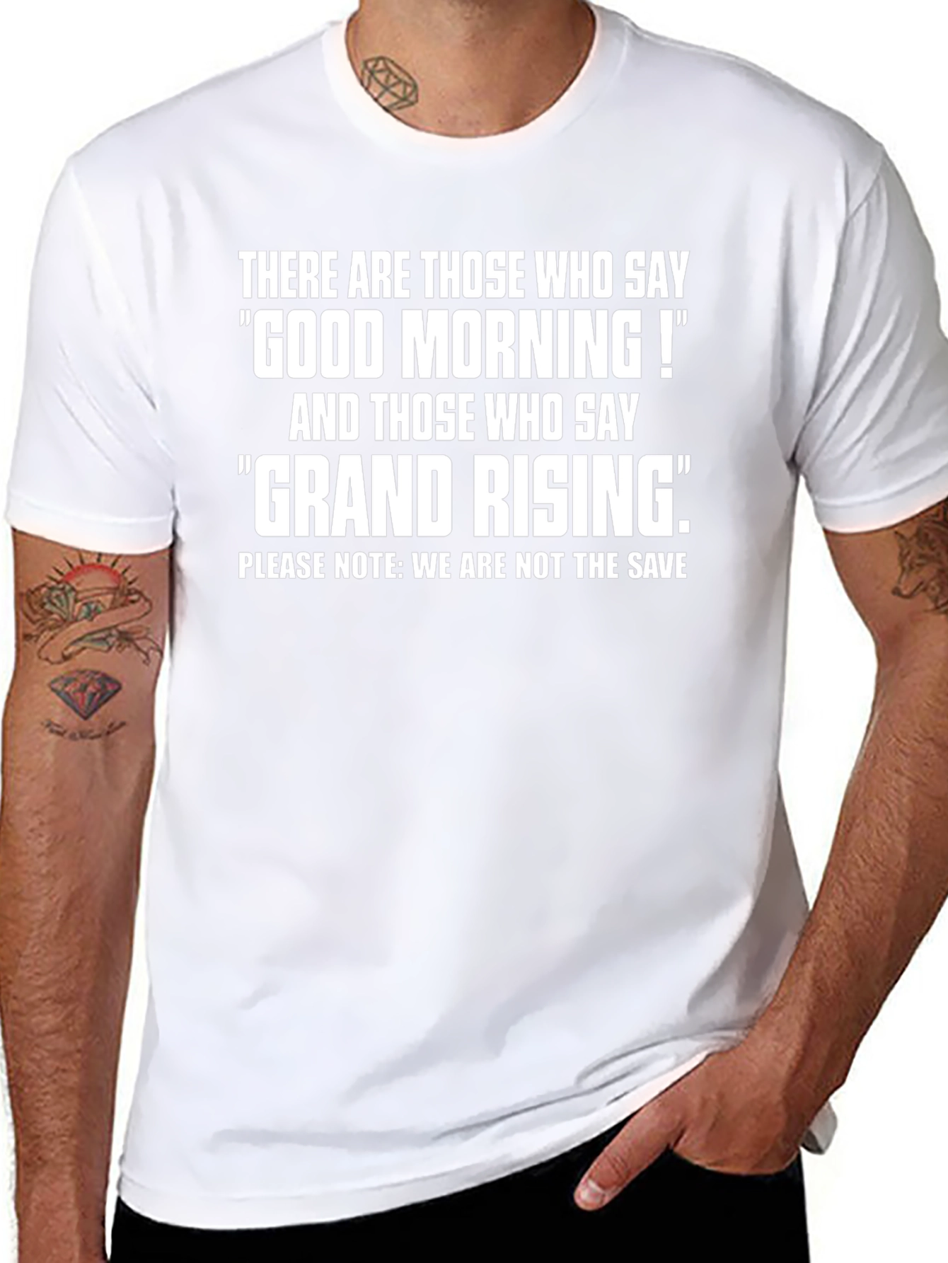 Good Morning vs Grand Rising Black Graphic T-Shirt
