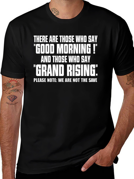 Good Morning vs Grand Rising Black Graphic T-Shirt