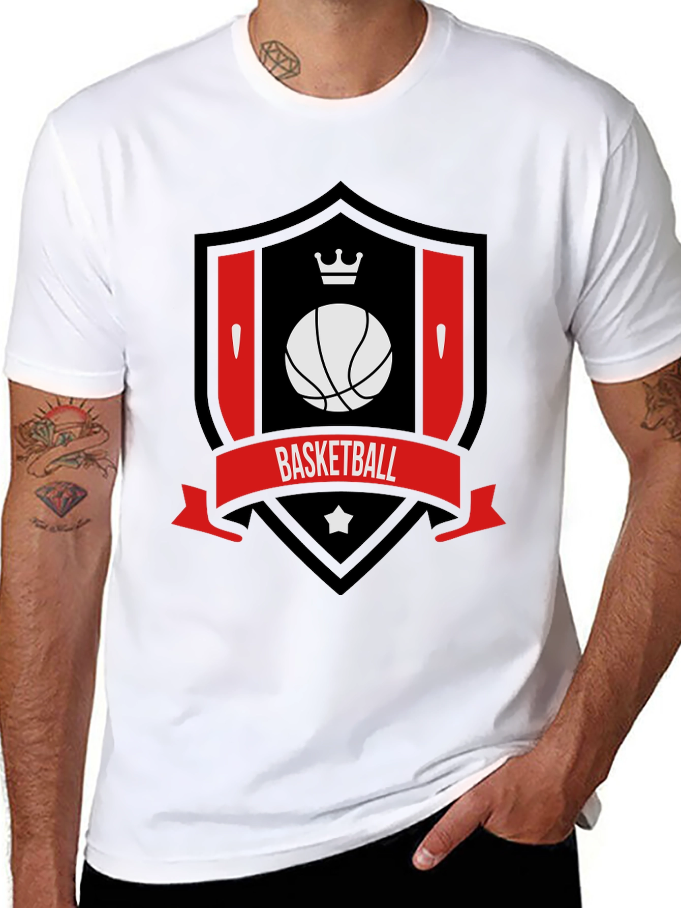 Basketball Crown Shield Graphic Tee