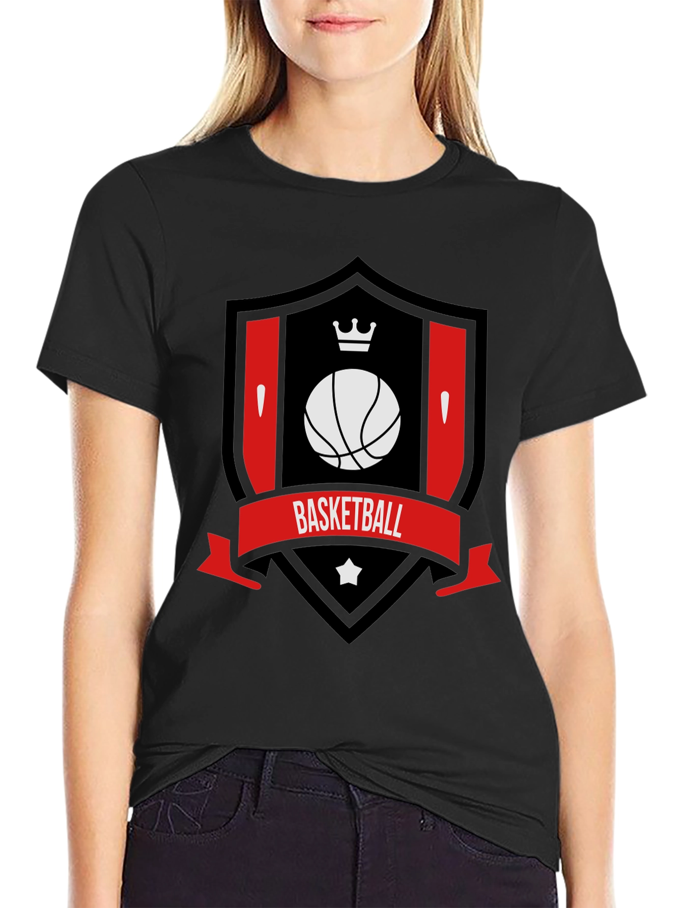 Basketball Crown Shield Graphic Tee