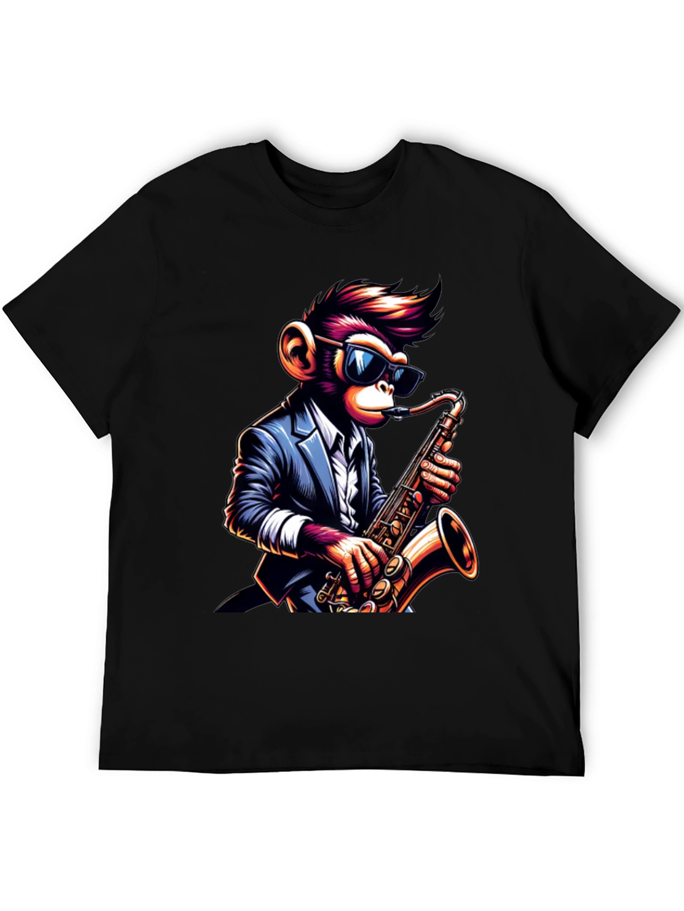 Cool Monkey Saxophone Player Graphic T-Shirt