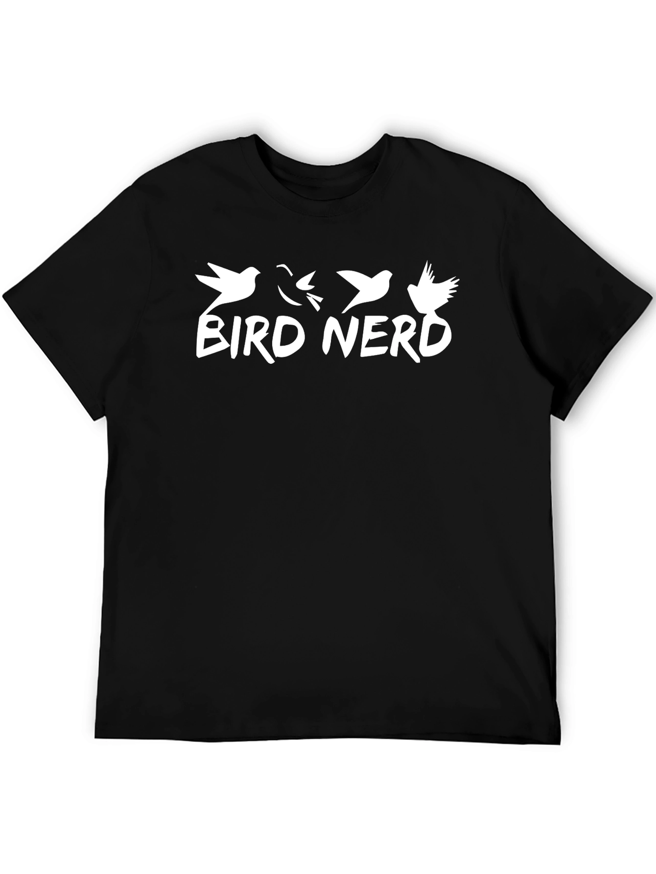 Bird Nerd Graphic Tee - Black Cotton T-Shirt