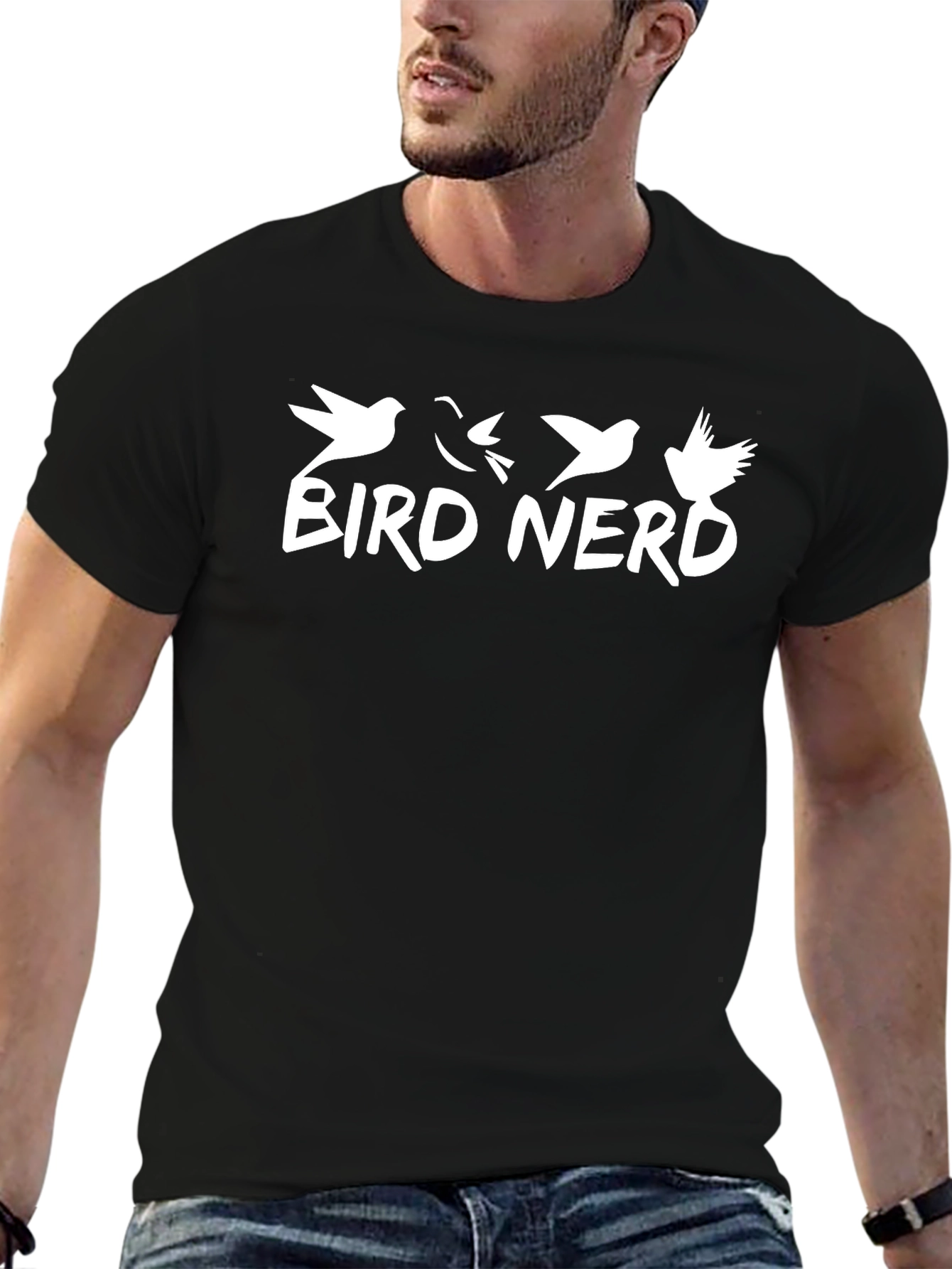 Bird Nerd Graphic Tee - Black Cotton T-Shirt