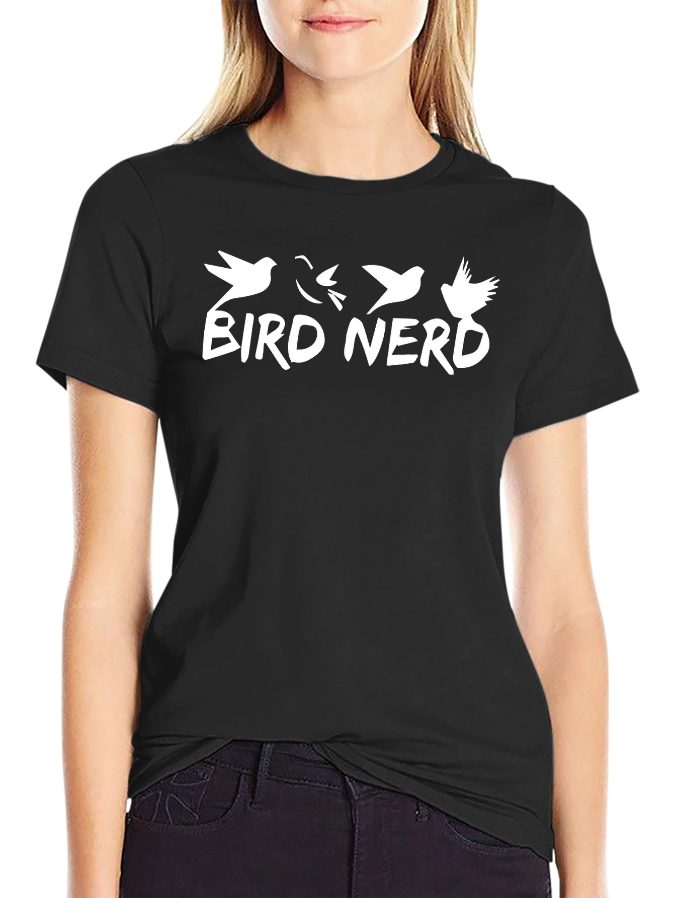 Bird Nerd Graphic Tee - Black Cotton T-Shirt