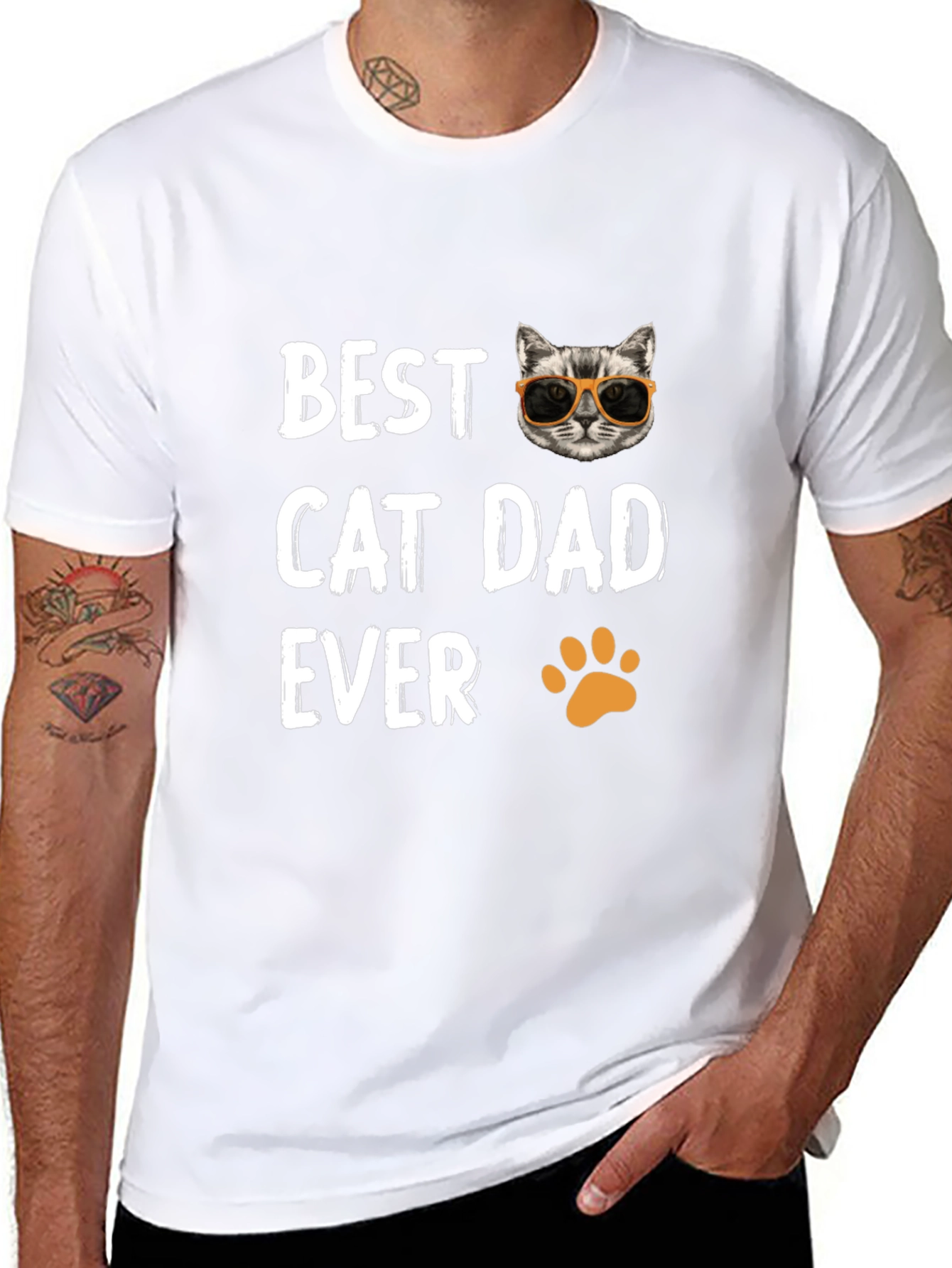 Best Cat Dad Ever T-Shirt - Novelty Gift Tee