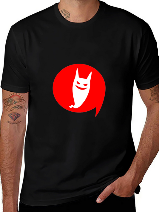 Modern Graphic Tee: Ghost in Red Circle