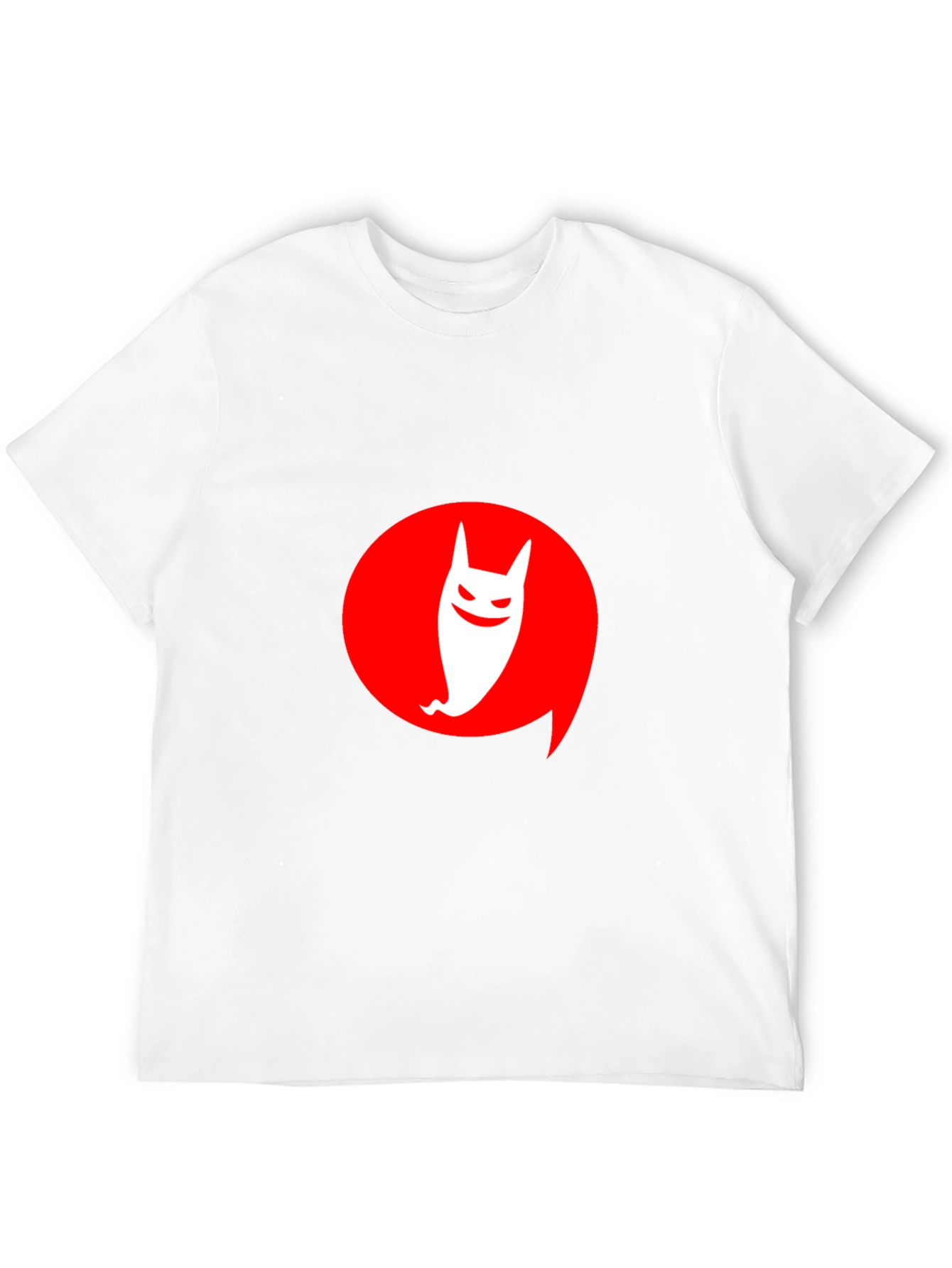 Modern Graphic Tee: Ghost in Red Circle
