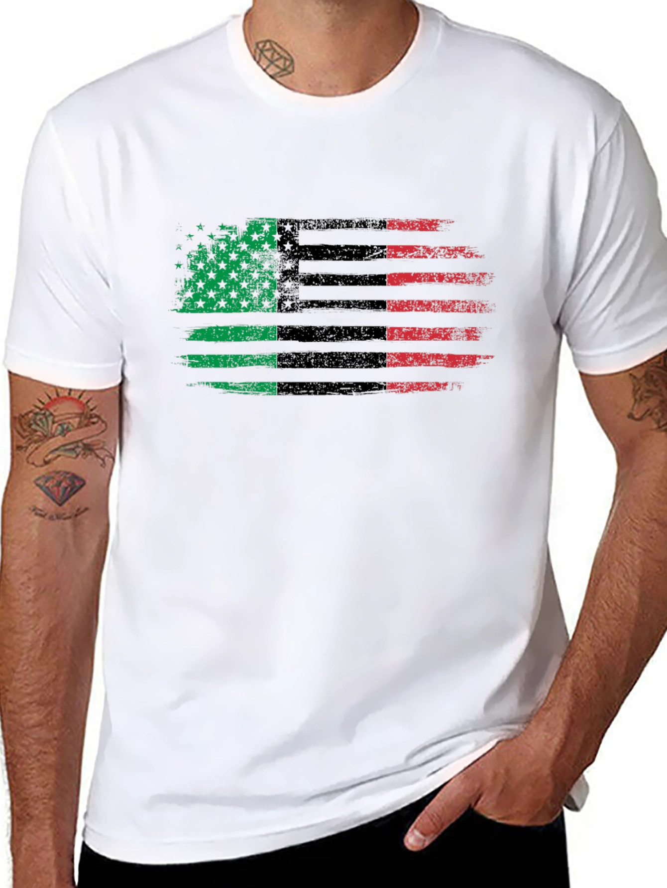 Pan-African Flag Distressed T-Shirt