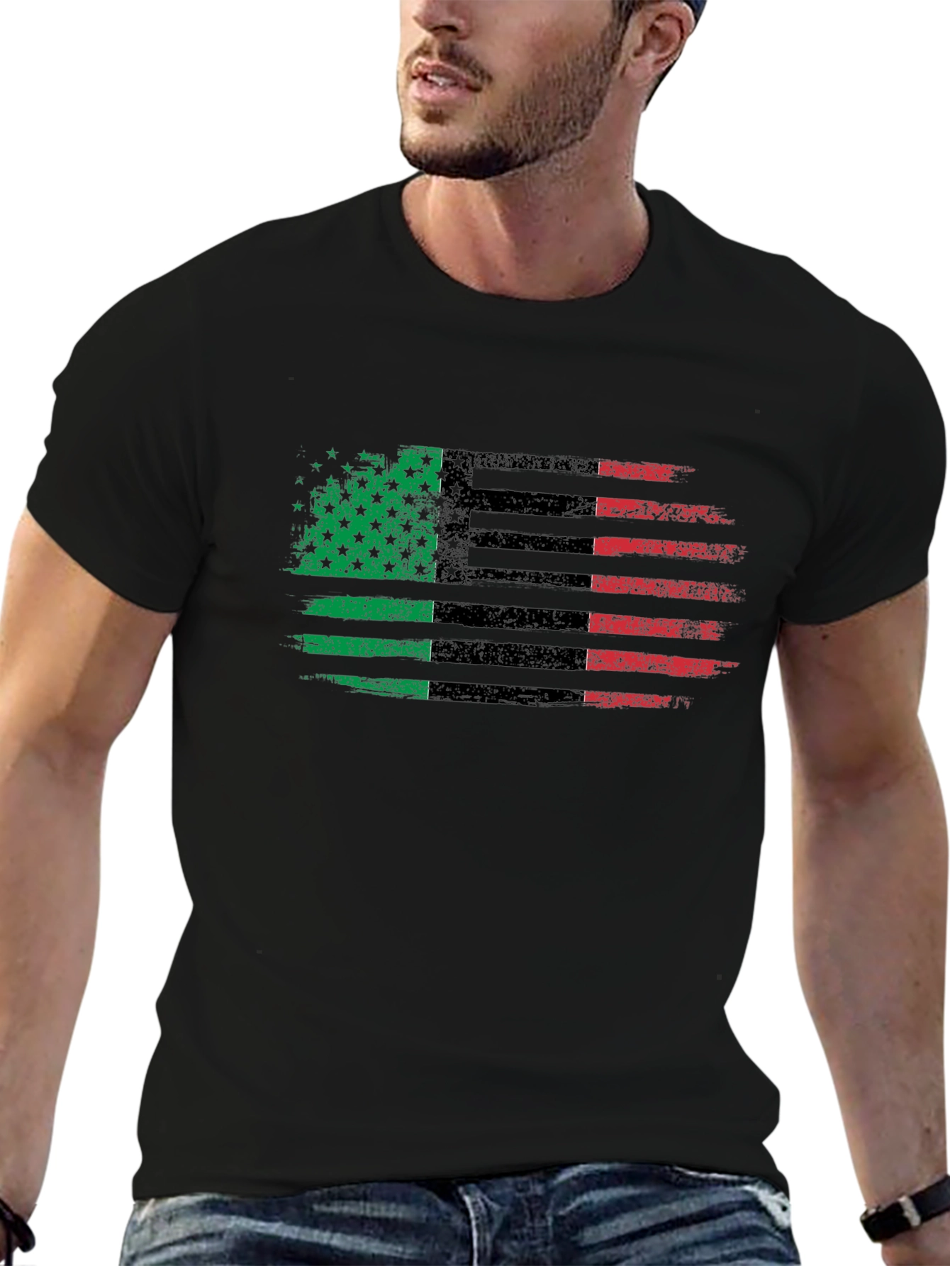 Pan-African Flag Distressed T-Shirt