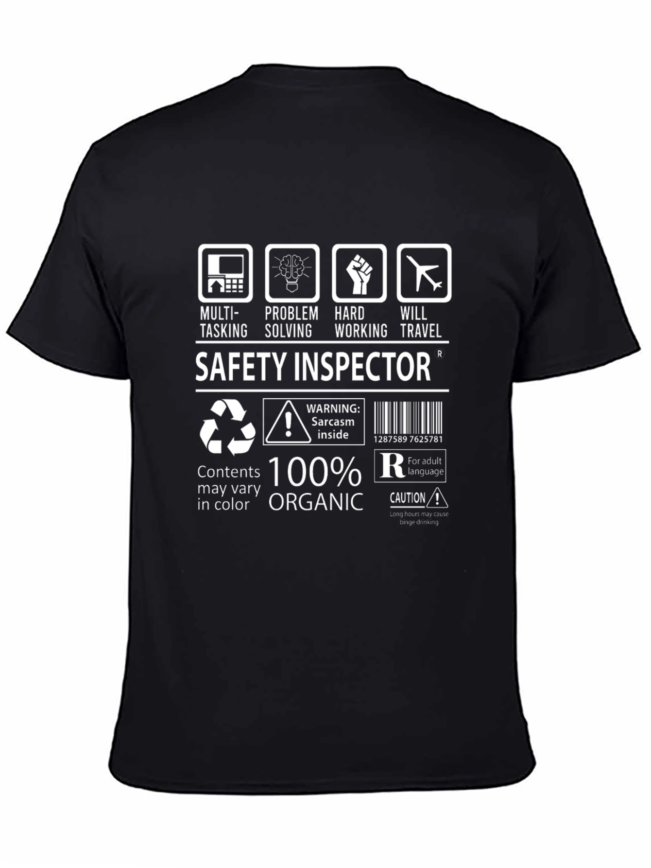 Safety Inspector 100% Organic Funny T-Shirt