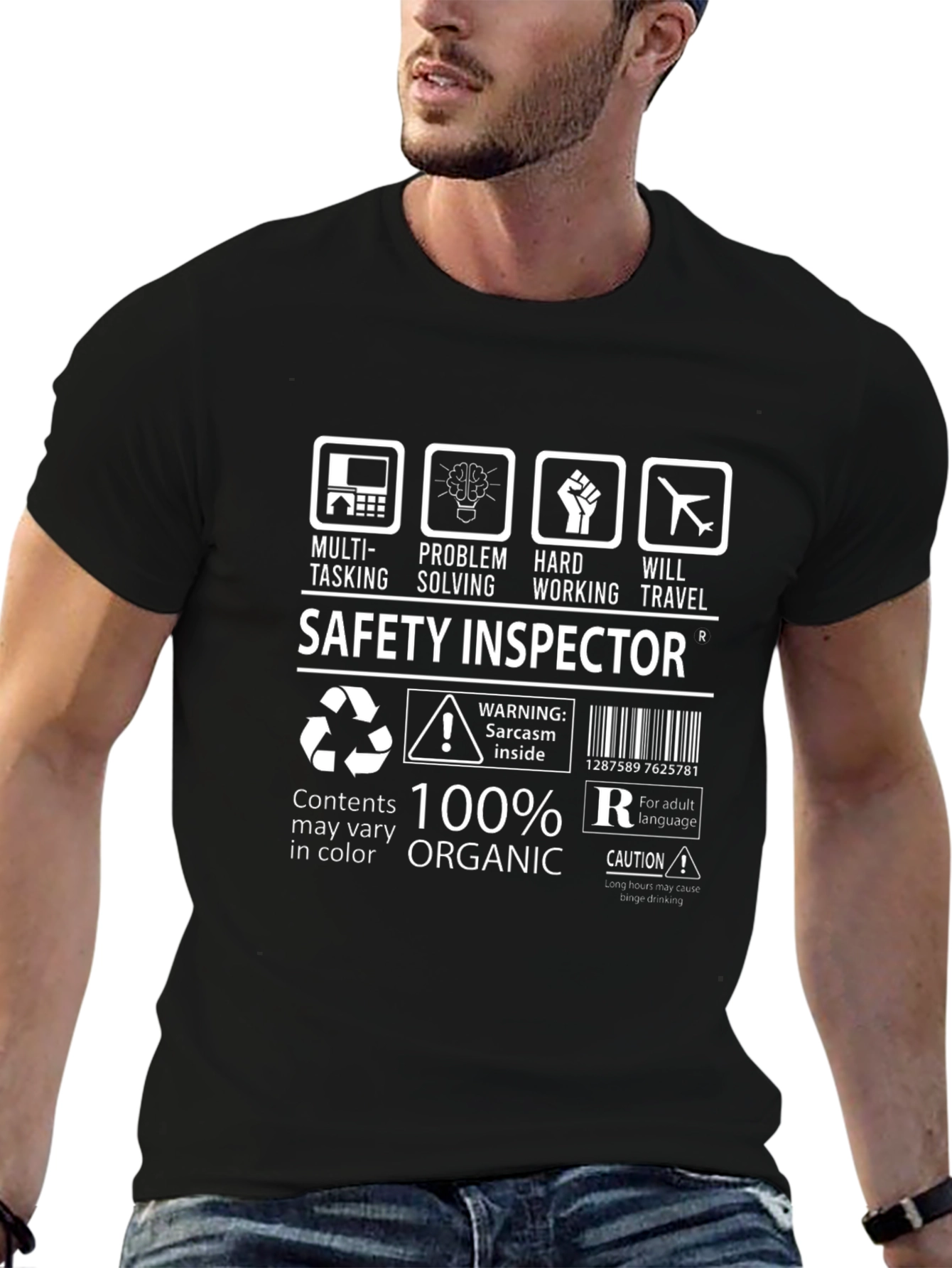 Safety Inspector 100% Organic Funny T-Shirt