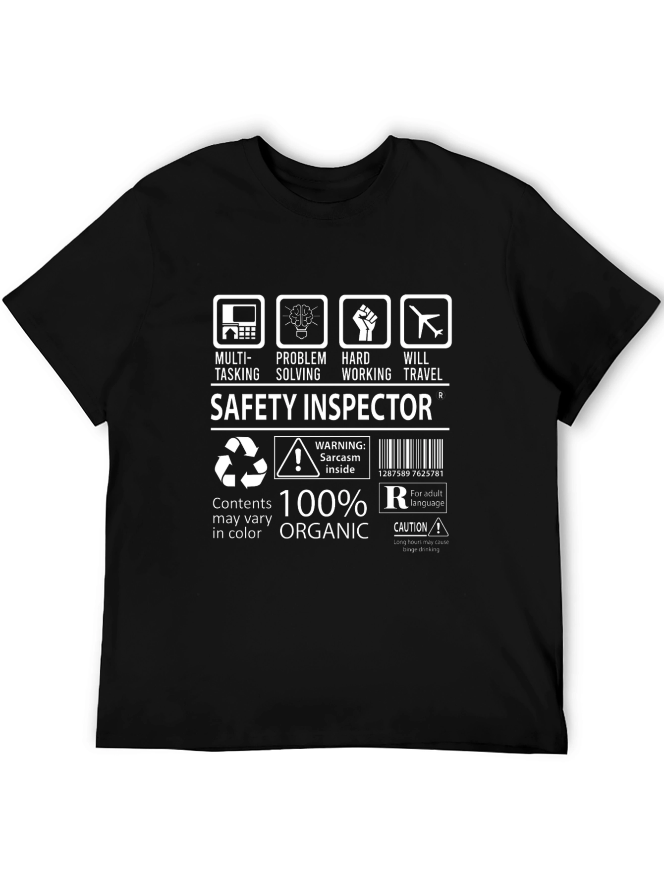 Safety Inspector 100% Organic Funny T-Shirt