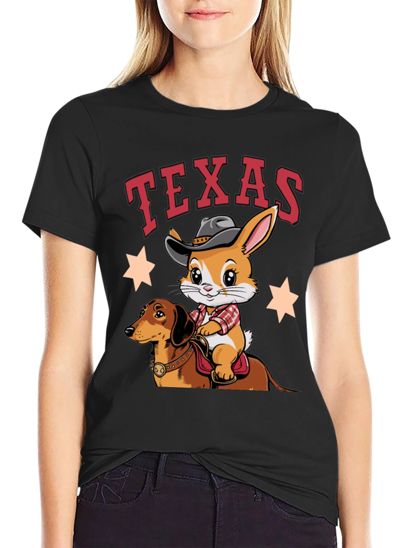 Texas Cowboy Bunny & Dachshund T-Shirt