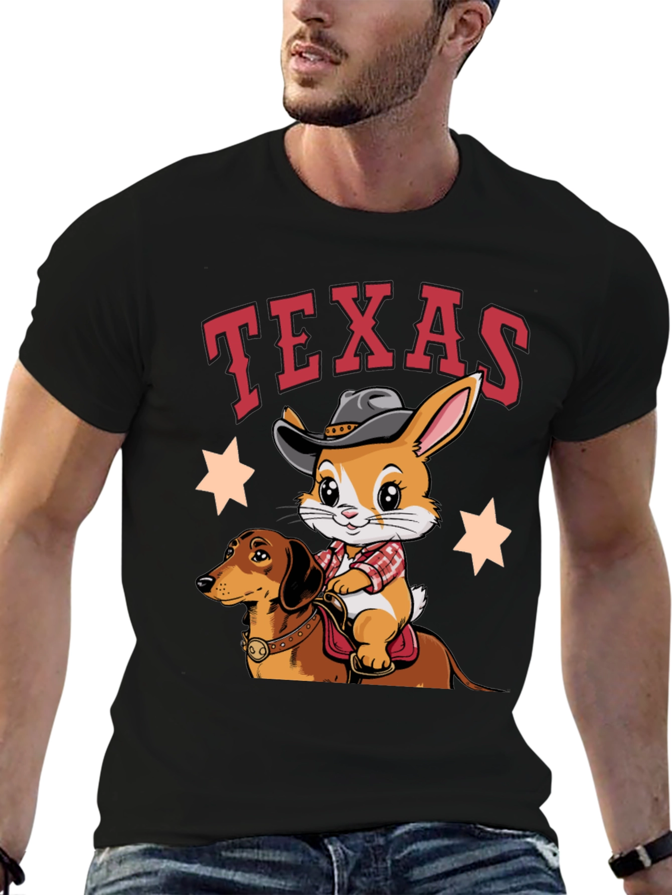 Texas Cowboy Bunny & Dachshund T-Shirt