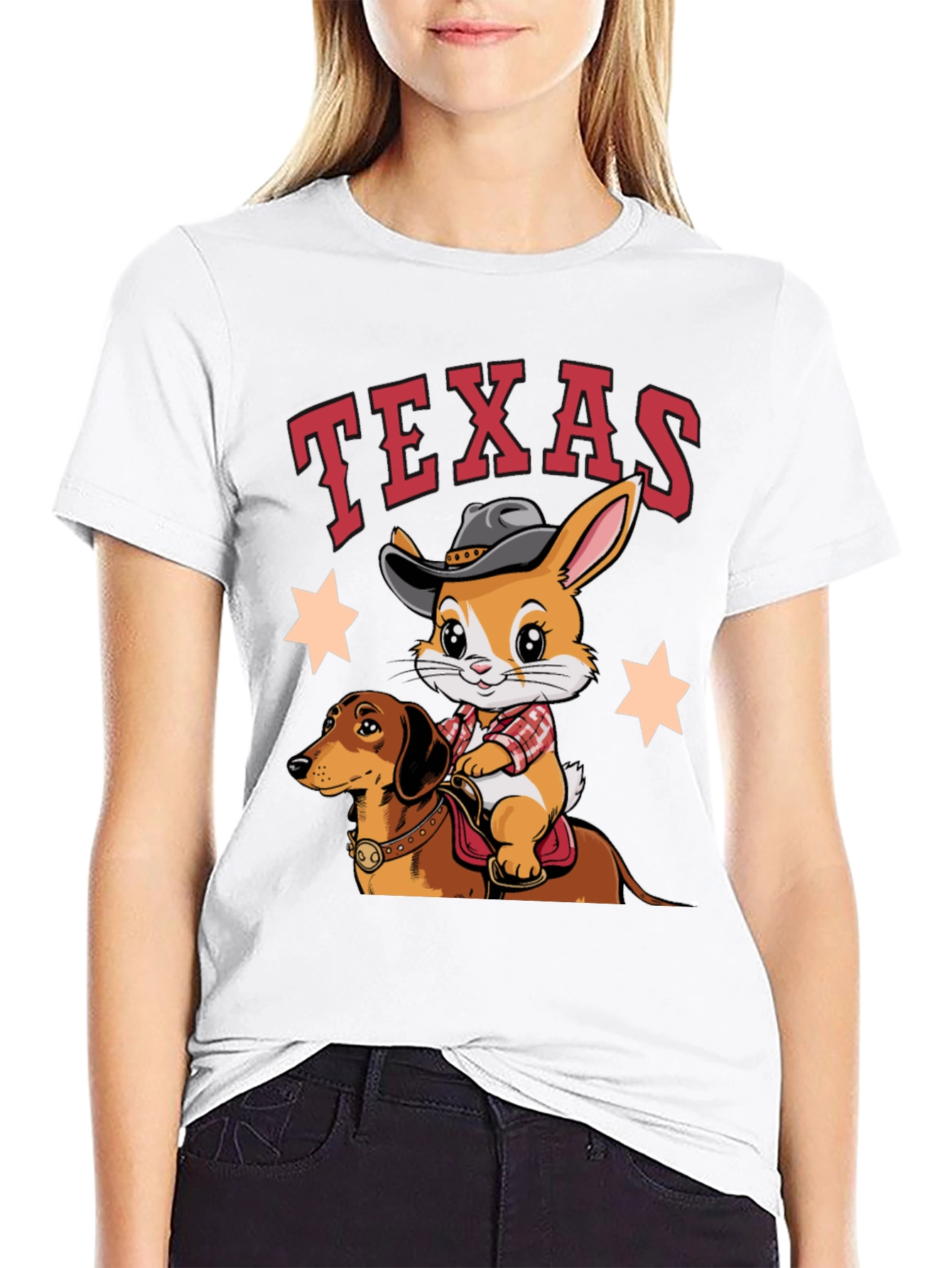 Texas Cowboy Bunny & Dachshund T-Shirt