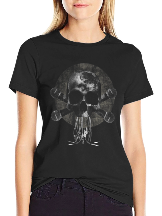 Skull & Microphones Graphic Tee - Rocker Style