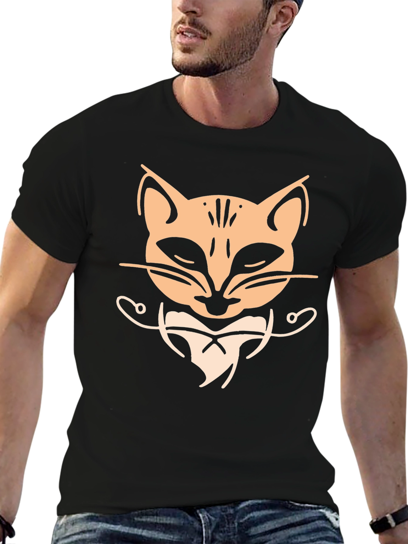 Cool Cat Graphic Tee - Black T-Shirt