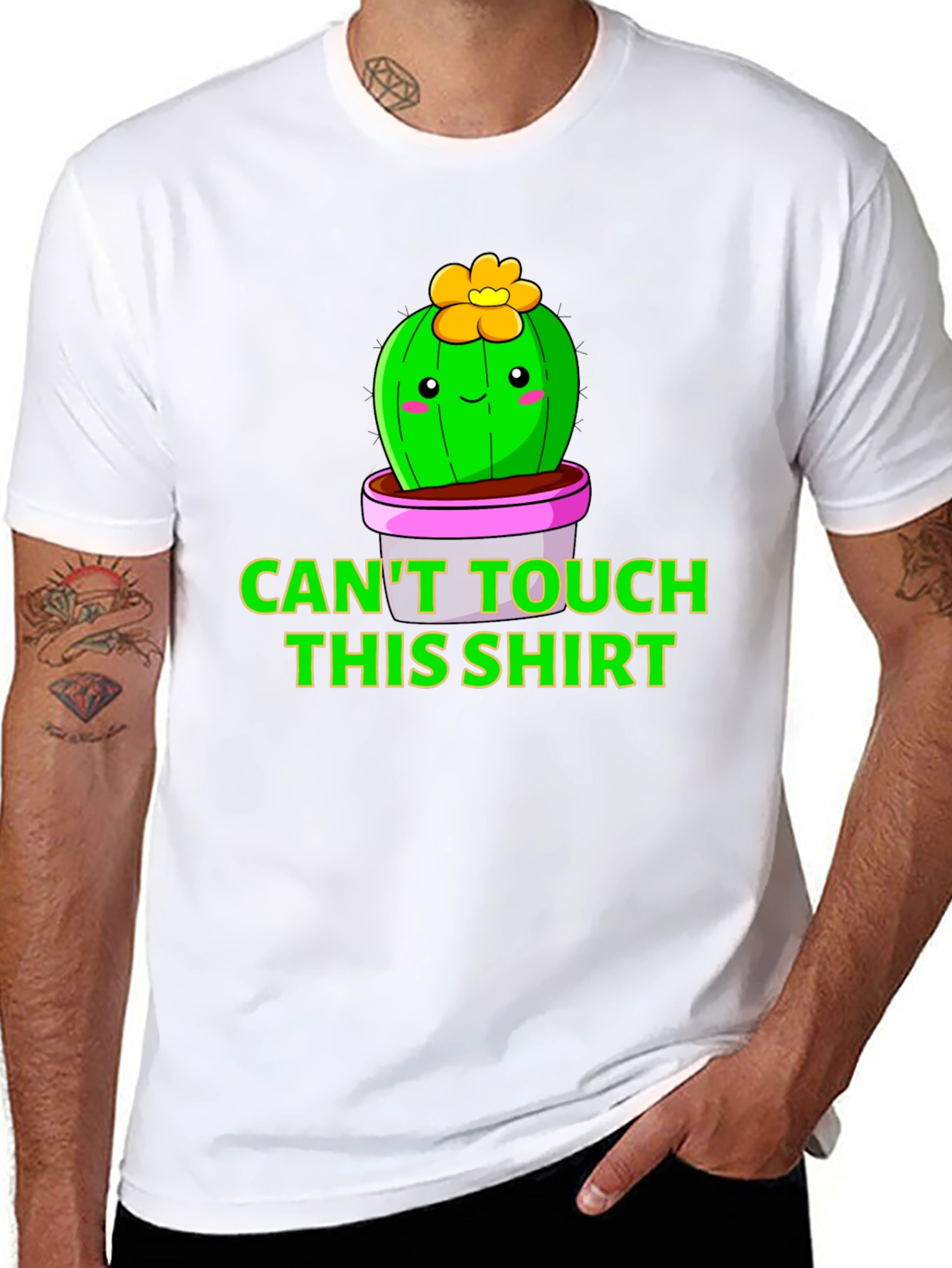 Cactus Pun T-Shirt - Cant Touch This