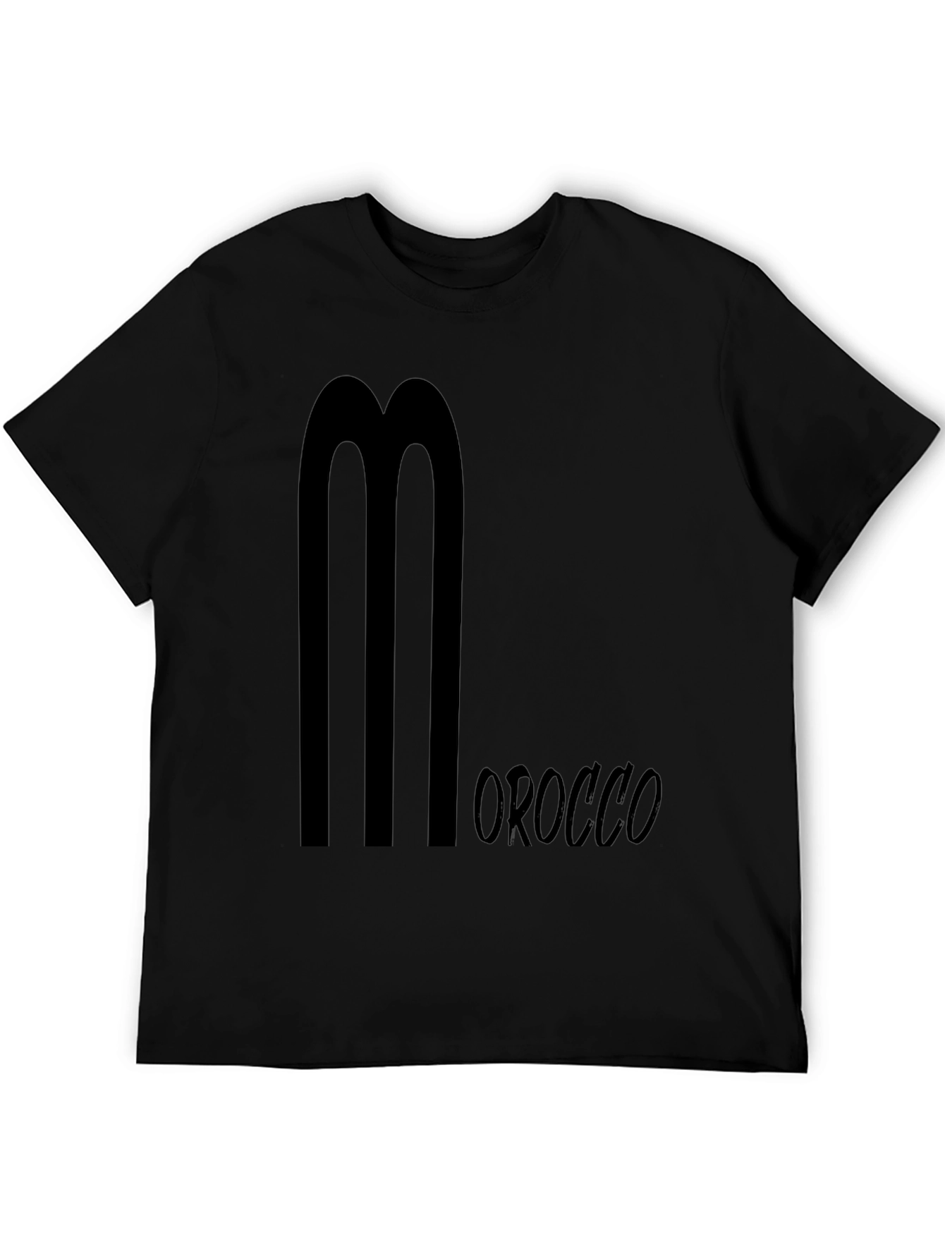 Black Morocco Graphic Tee - Stylish Mens T-Shirt