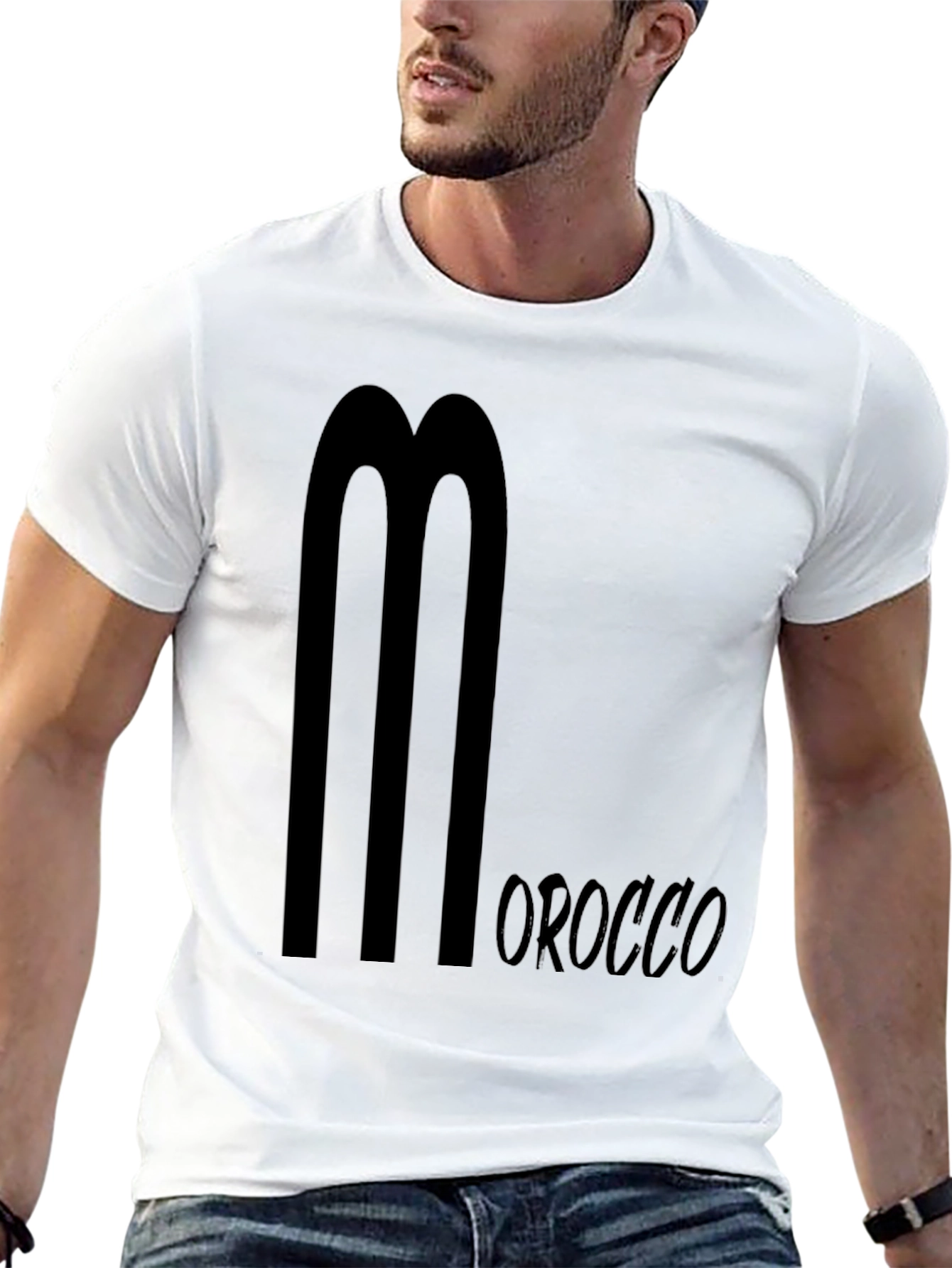 Black Morocco Graphic Tee - Stylish Mens T-Shirt