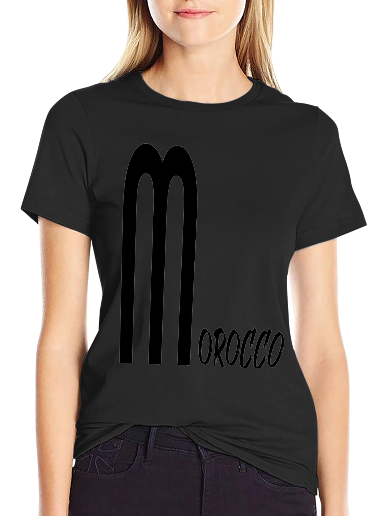 Black Morocco Graphic Tee - Stylish Mens T-Shirt