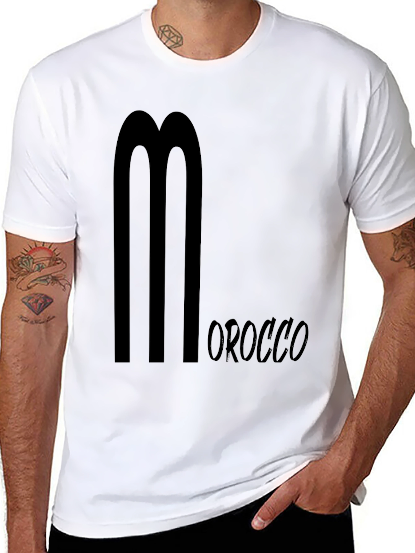 Black Morocco Graphic Tee - Stylish Mens T-Shirt