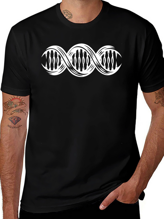DNA Helix Graphic Print T-Shirt - Stylish Biology Tee