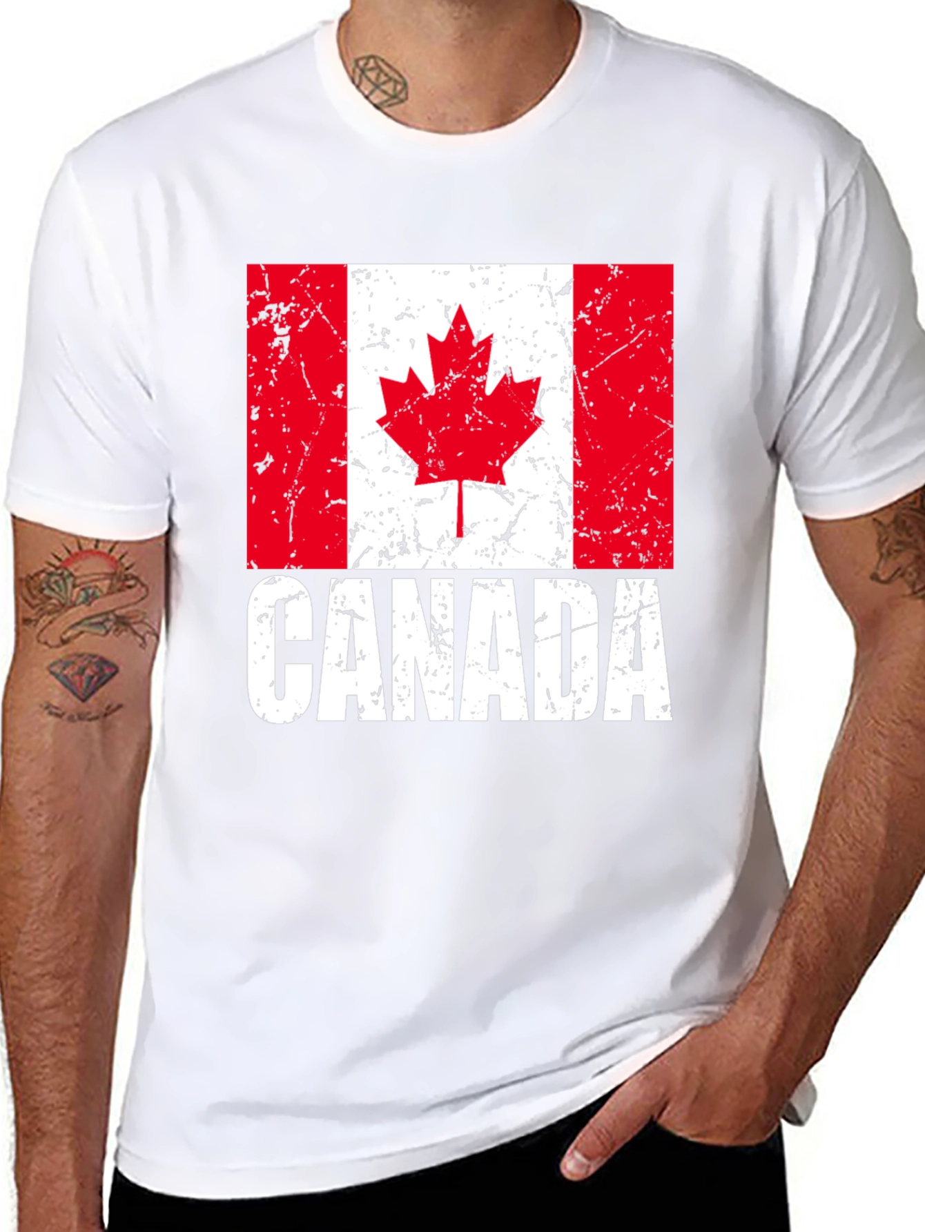 Canada Flag T-Shirt - Distressed Graphic Tee