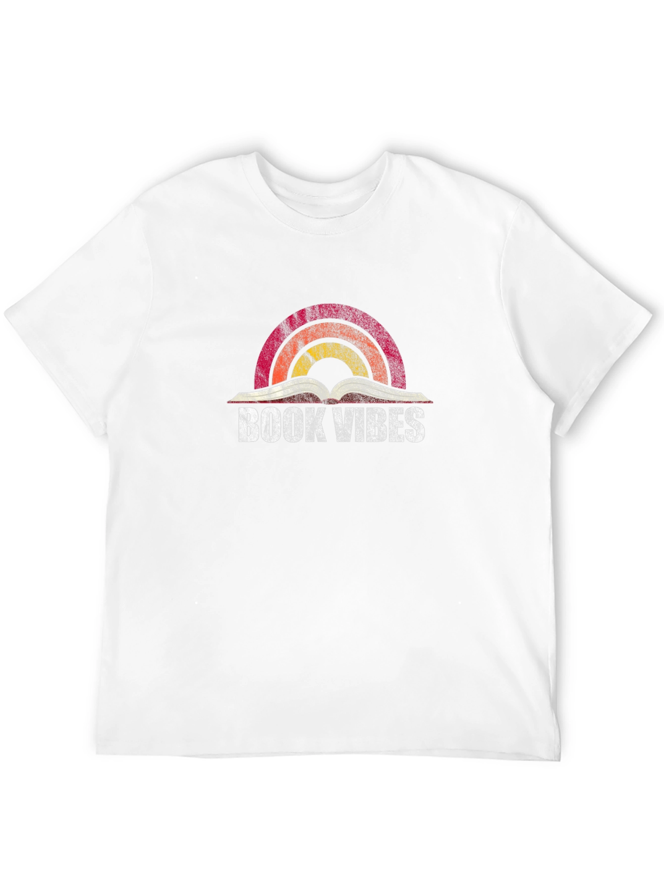 Book Vibes Retro Rainbow Graphic Tee