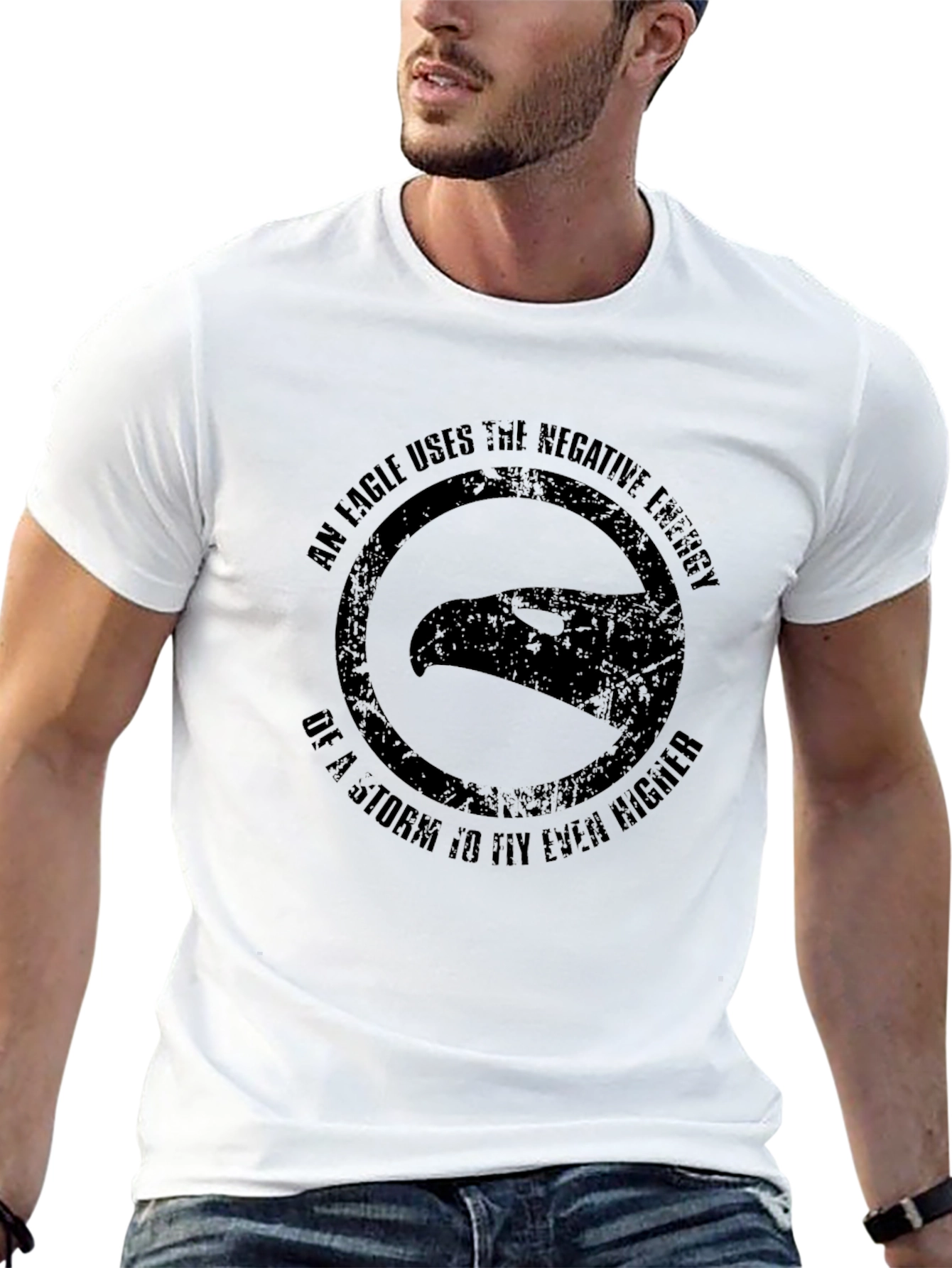 Eagle Negative Energy Graphic T-Shirt - Black