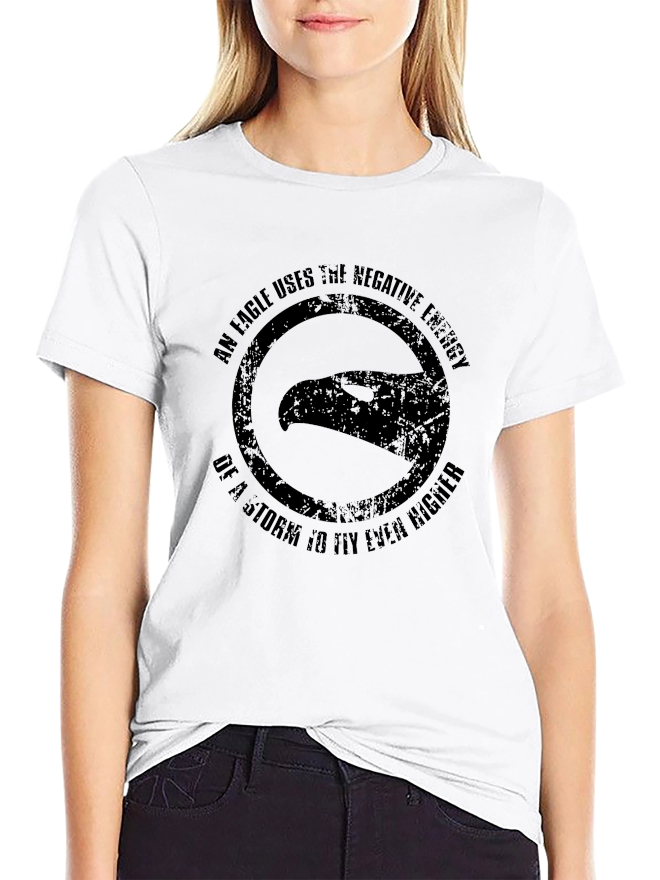 Eagle Negative Energy Graphic T-Shirt - Black