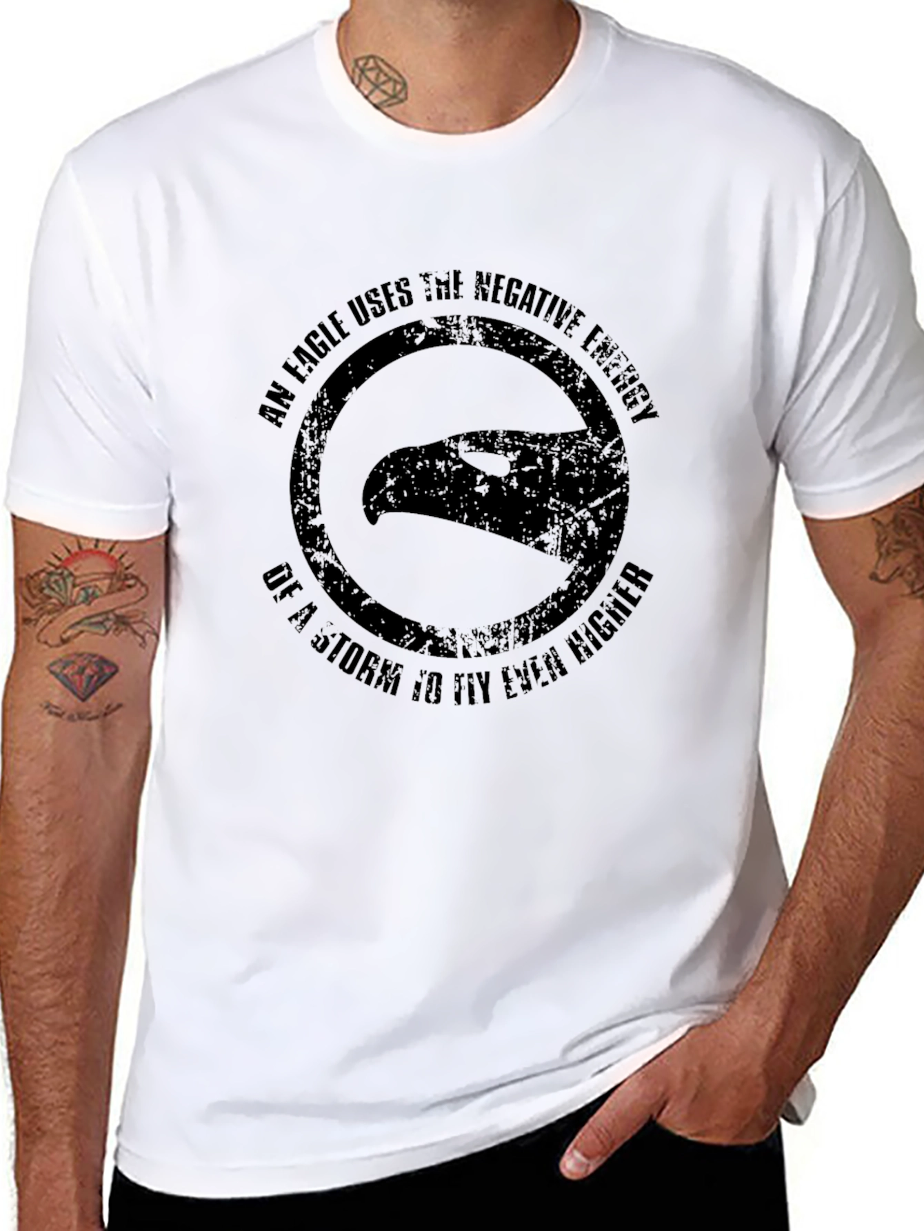 Eagle Negative Energy Graphic T-Shirt - Black