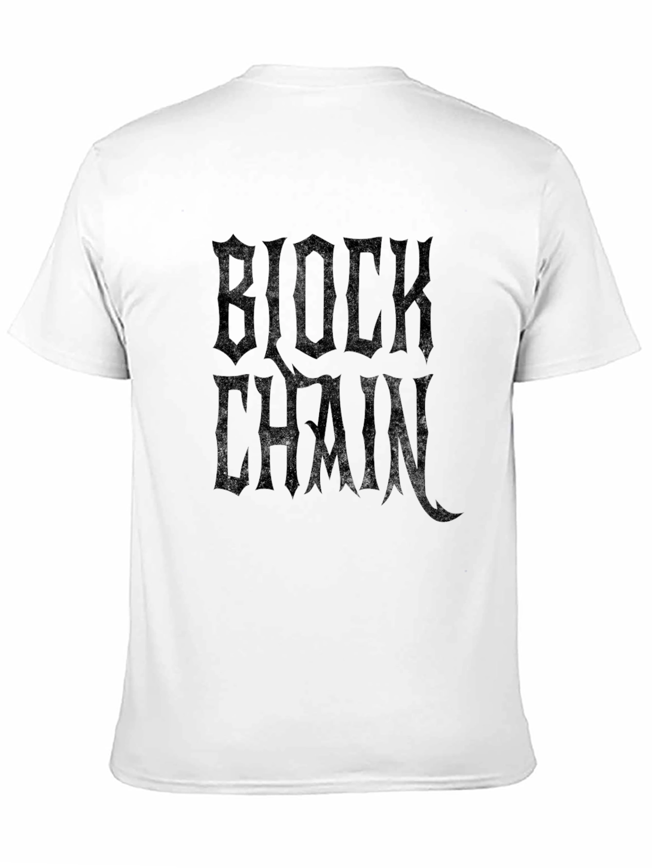 Blockchain Gothic Text Black T-Shirt