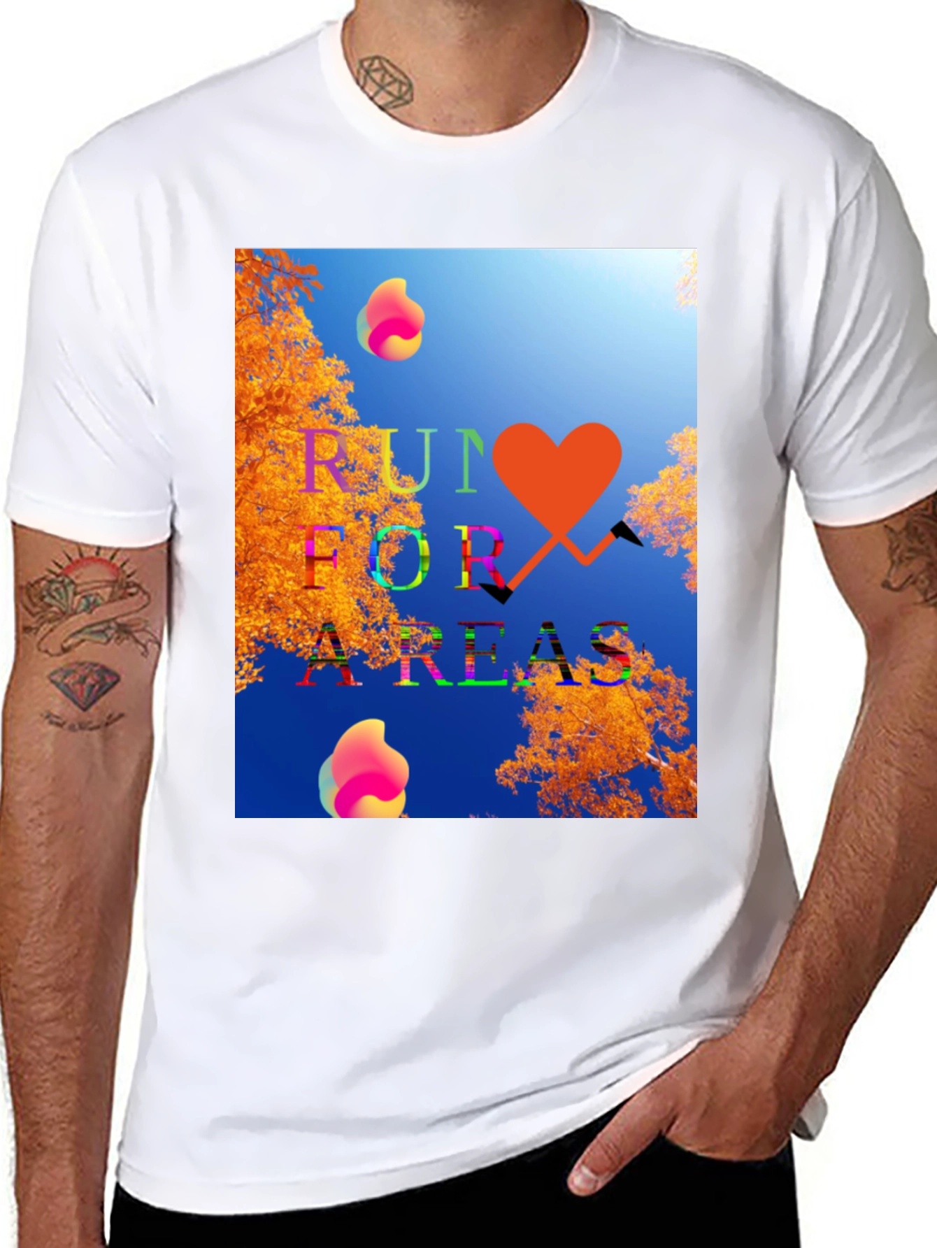 Run for Areas Black Graphic Tee