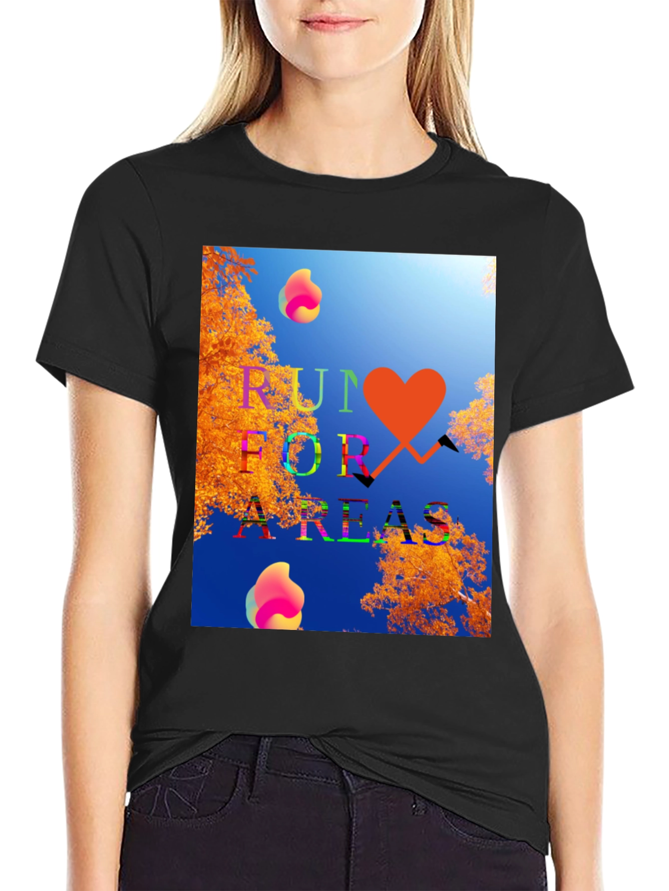 Run for Areas Black Graphic Tee