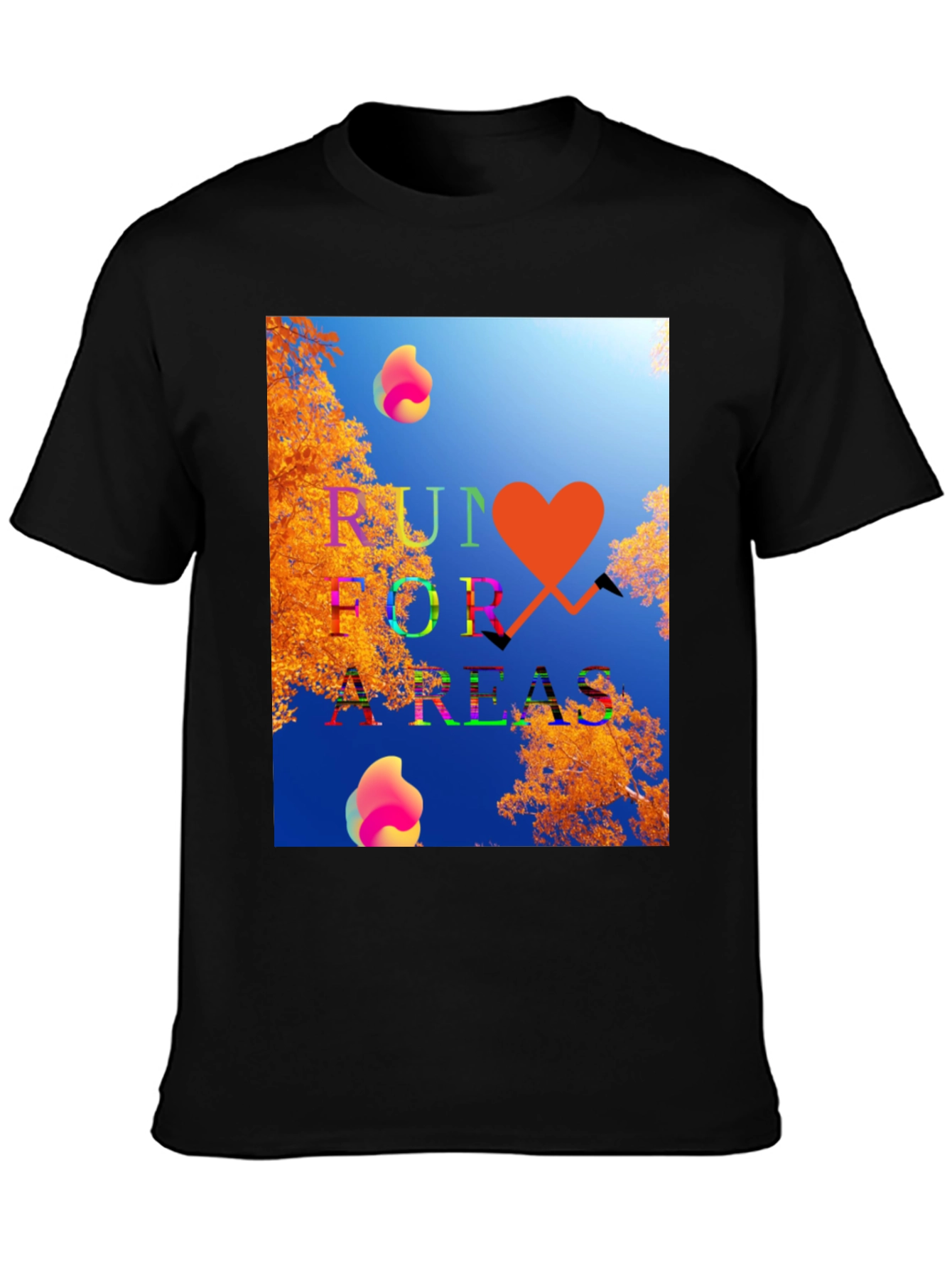 Run for Areas Black Graphic Tee