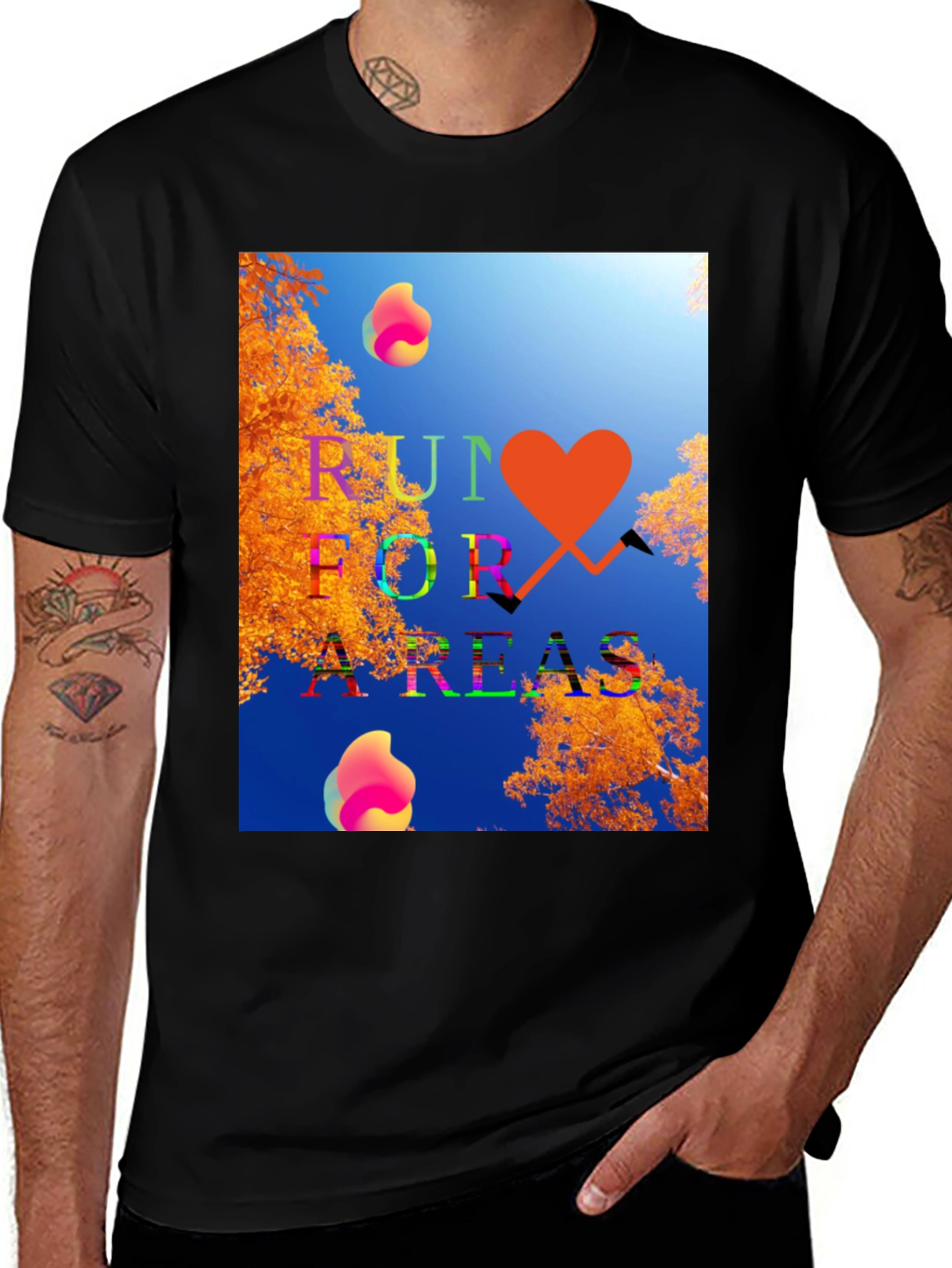 Run for Areas Black Graphic Tee