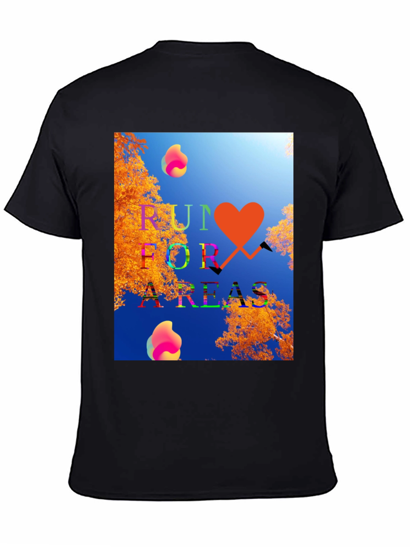 Run for Areas Black Graphic Tee