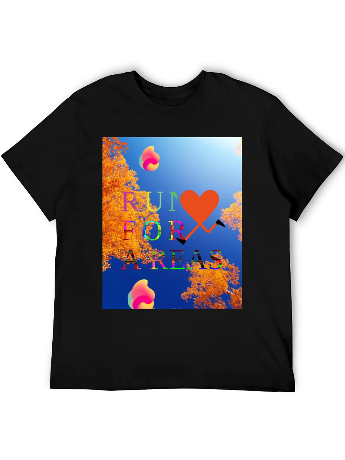 Run for Areas Black Graphic Tee