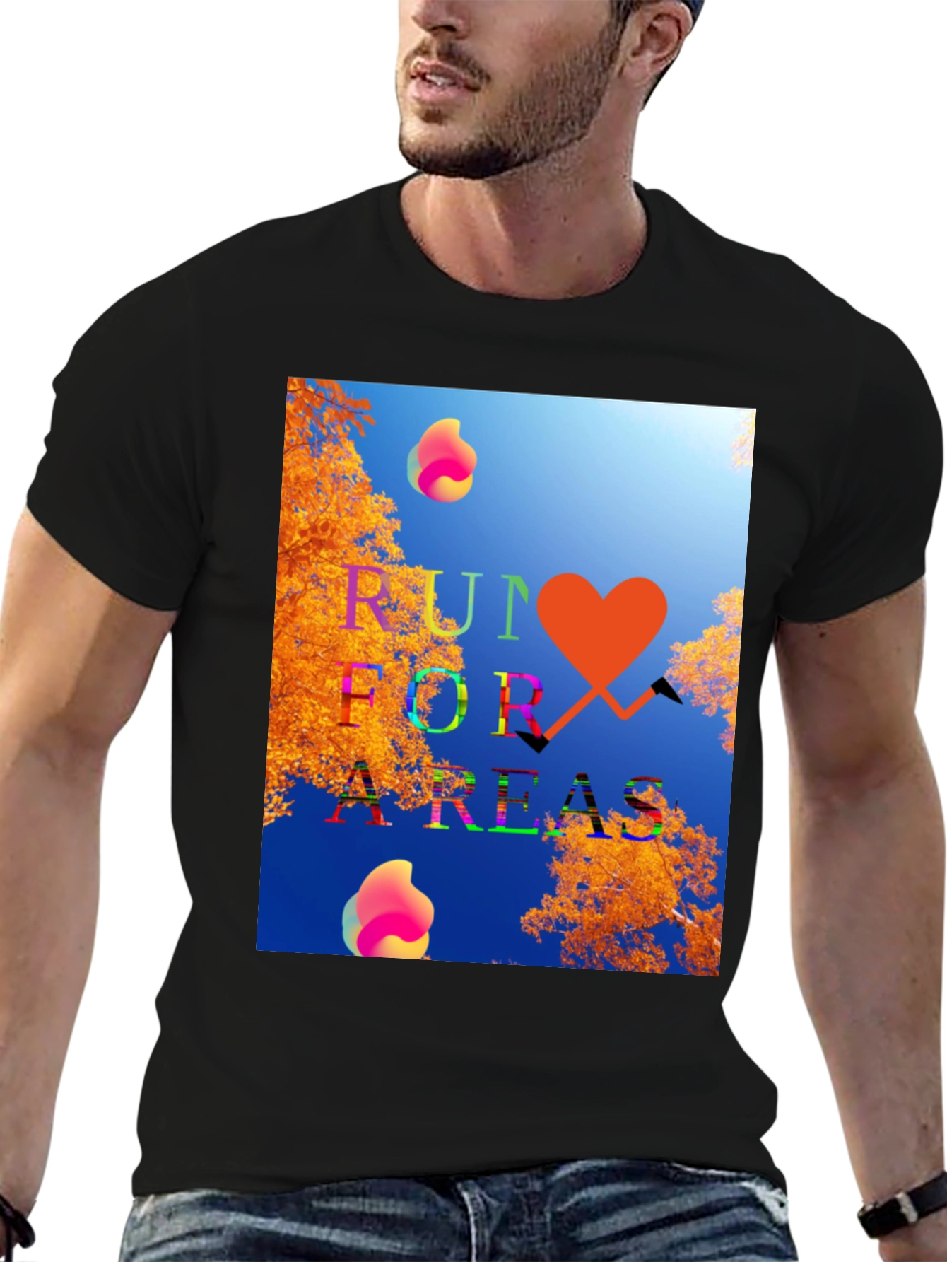 Run for Areas Black Graphic Tee