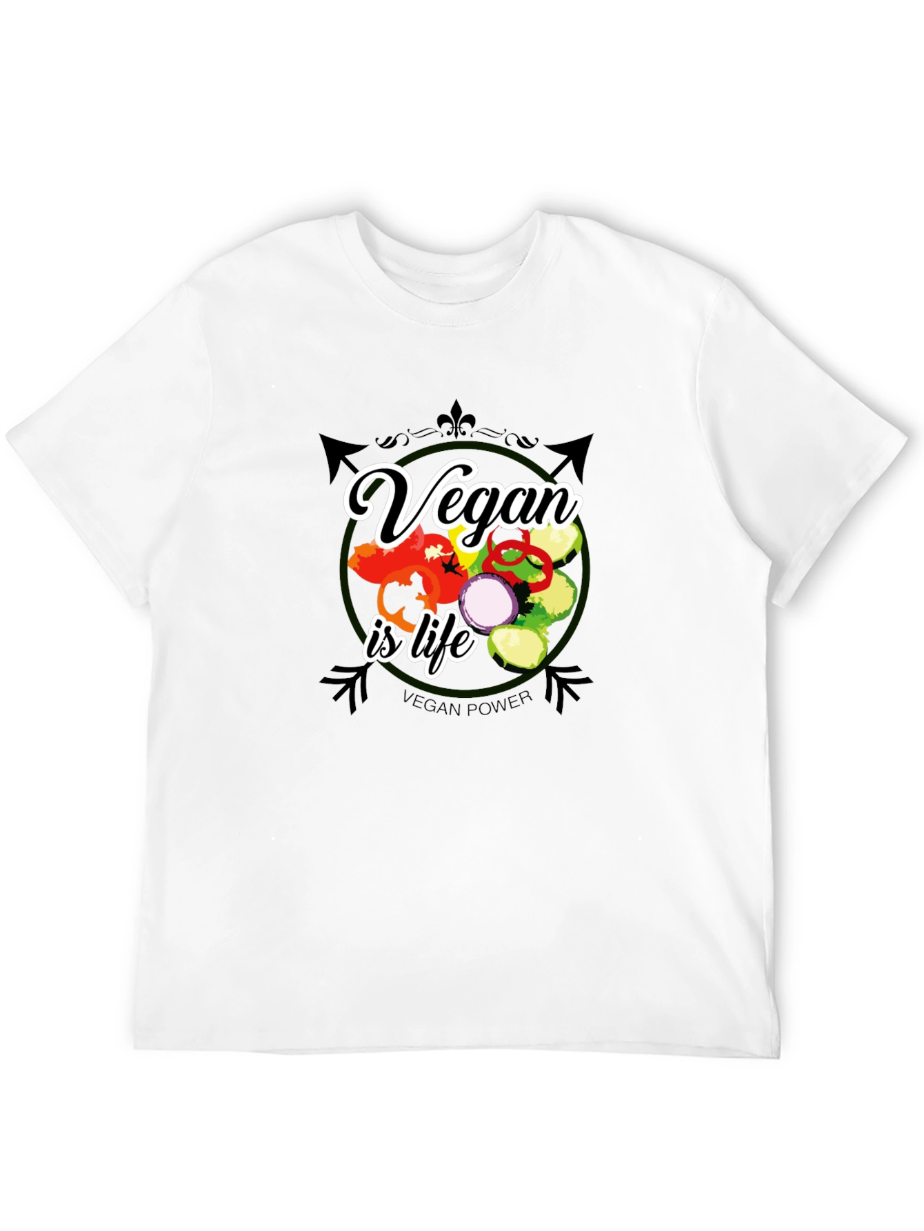 Vegan Is Life T-Shirt - Black Graphic Tee