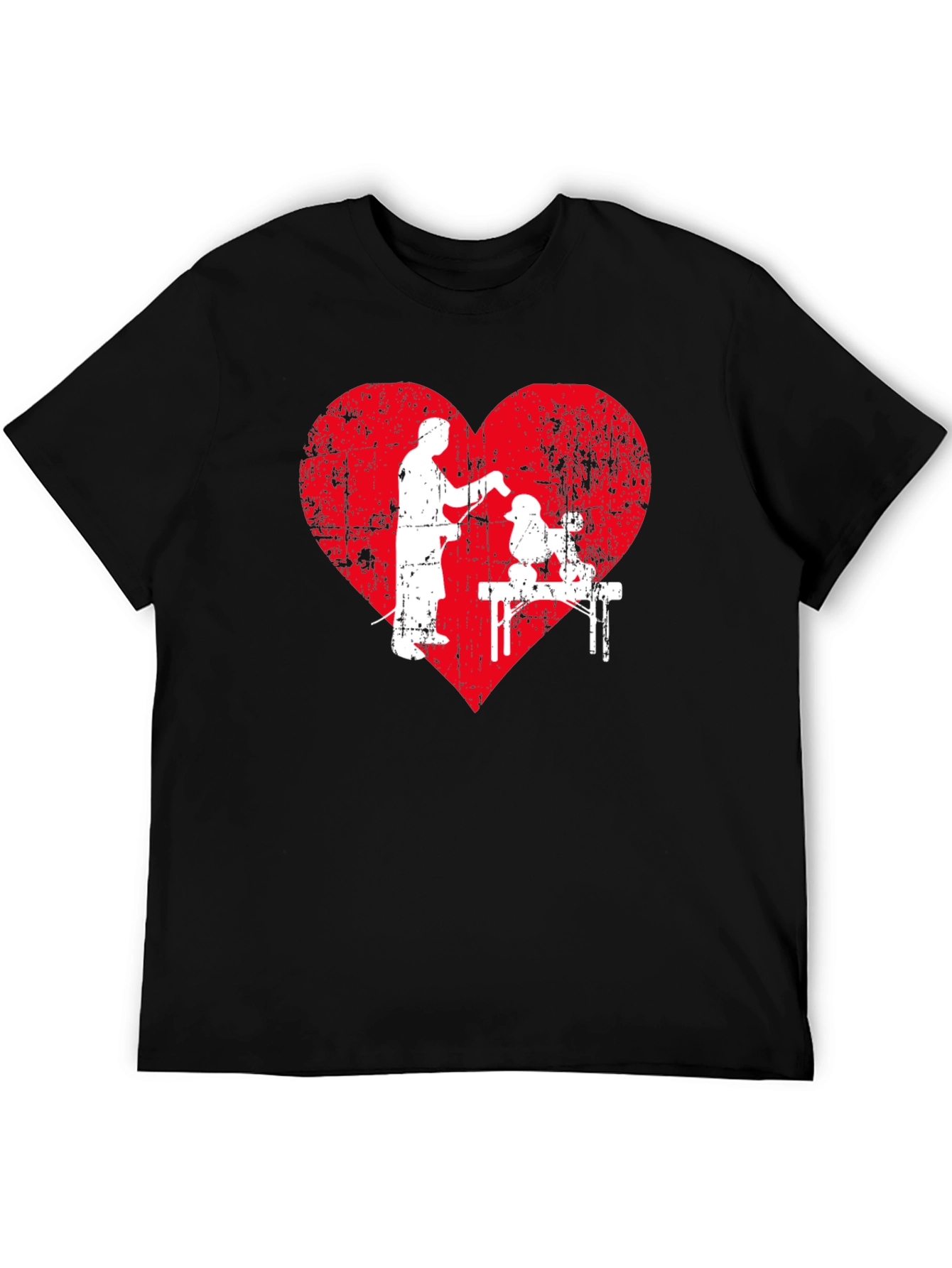 Dog Groomer Heart Graphic T-Shirt