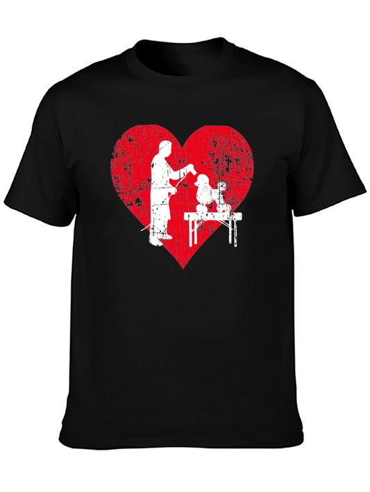 Dog Groomer Heart Graphic T-Shirt