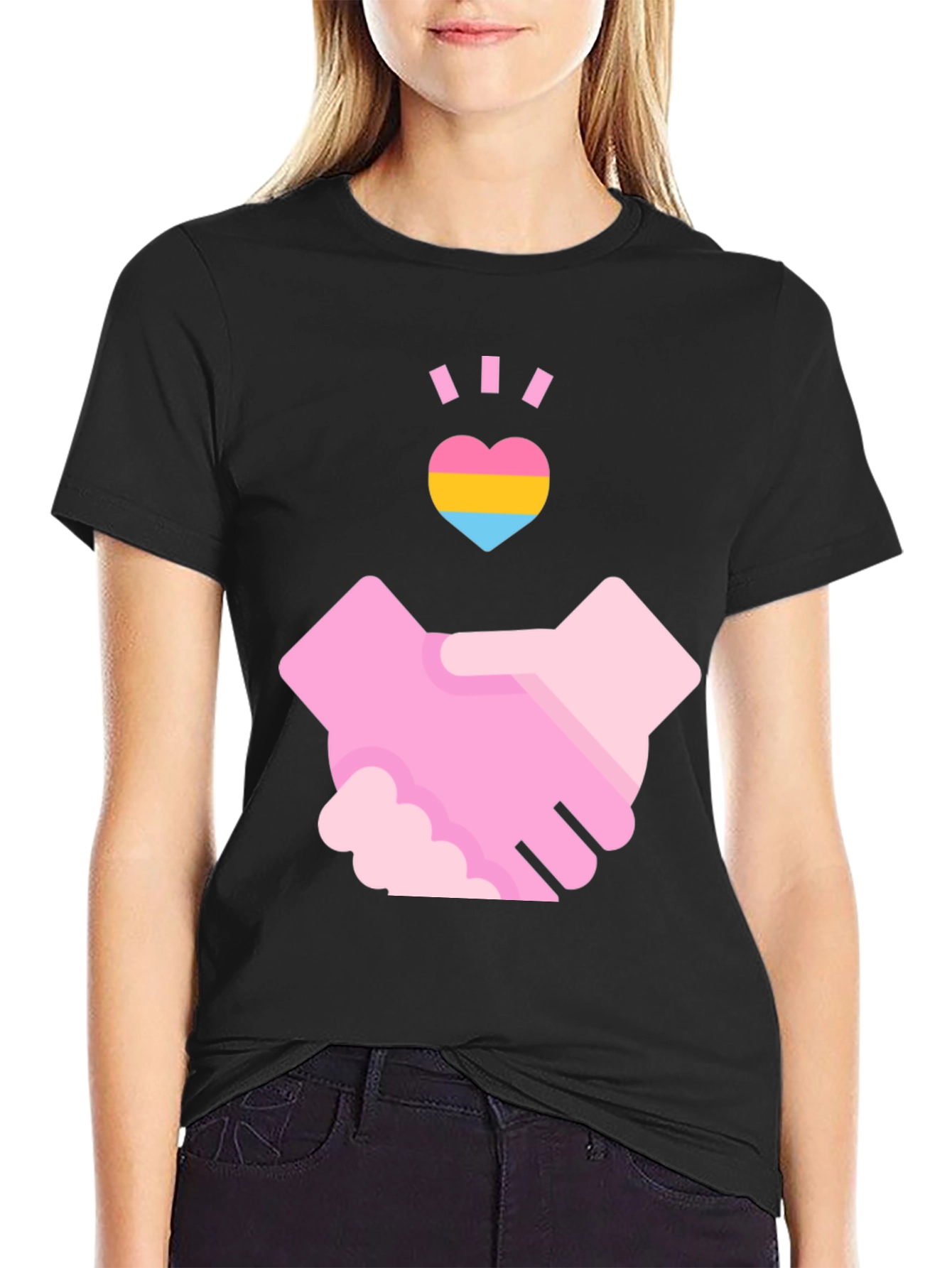 Pansexual Pride Handshake T-Shirt - Love & Support