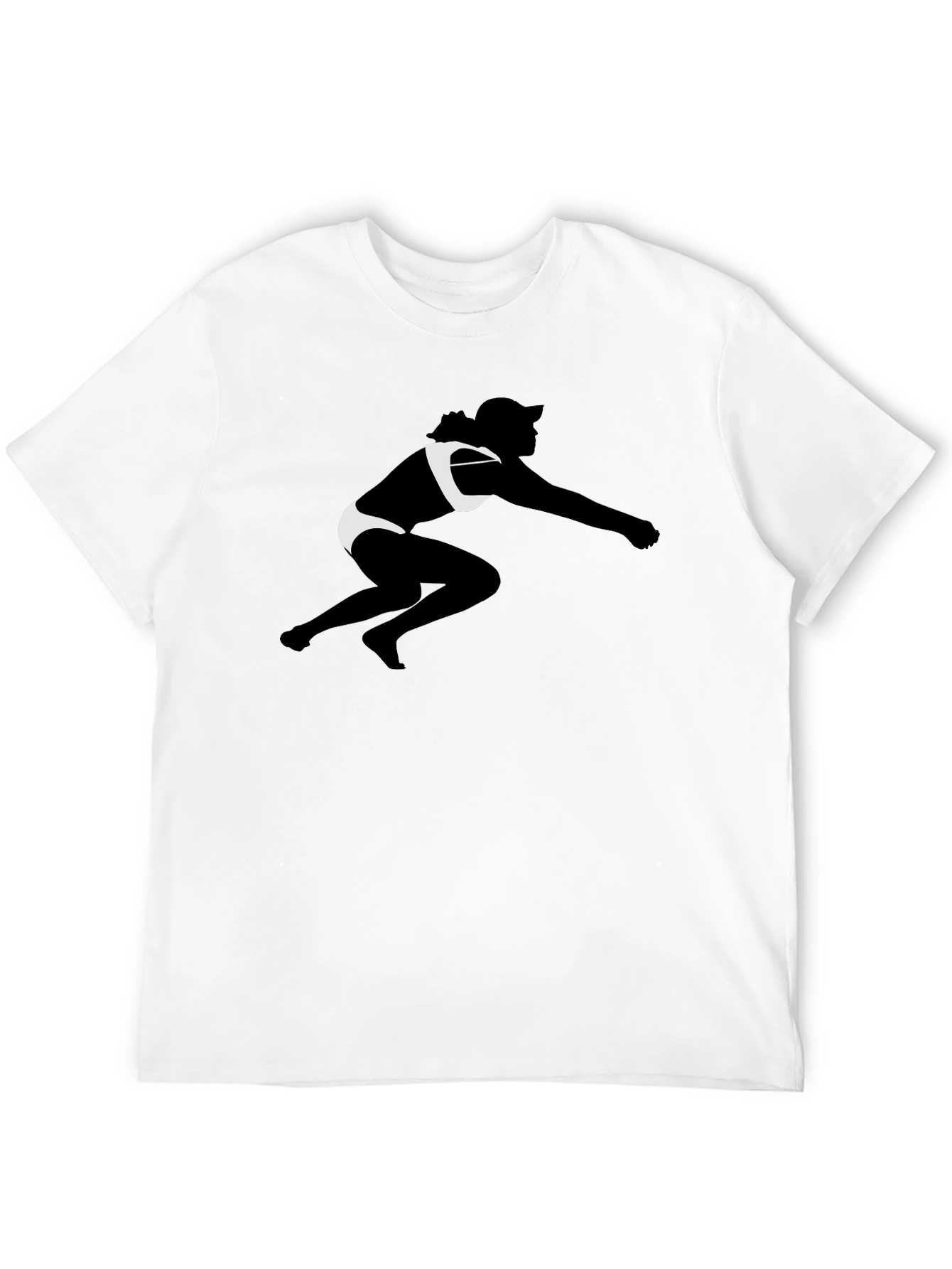 Black T-Shirt with Beach Volleyball Silhouette Graphic